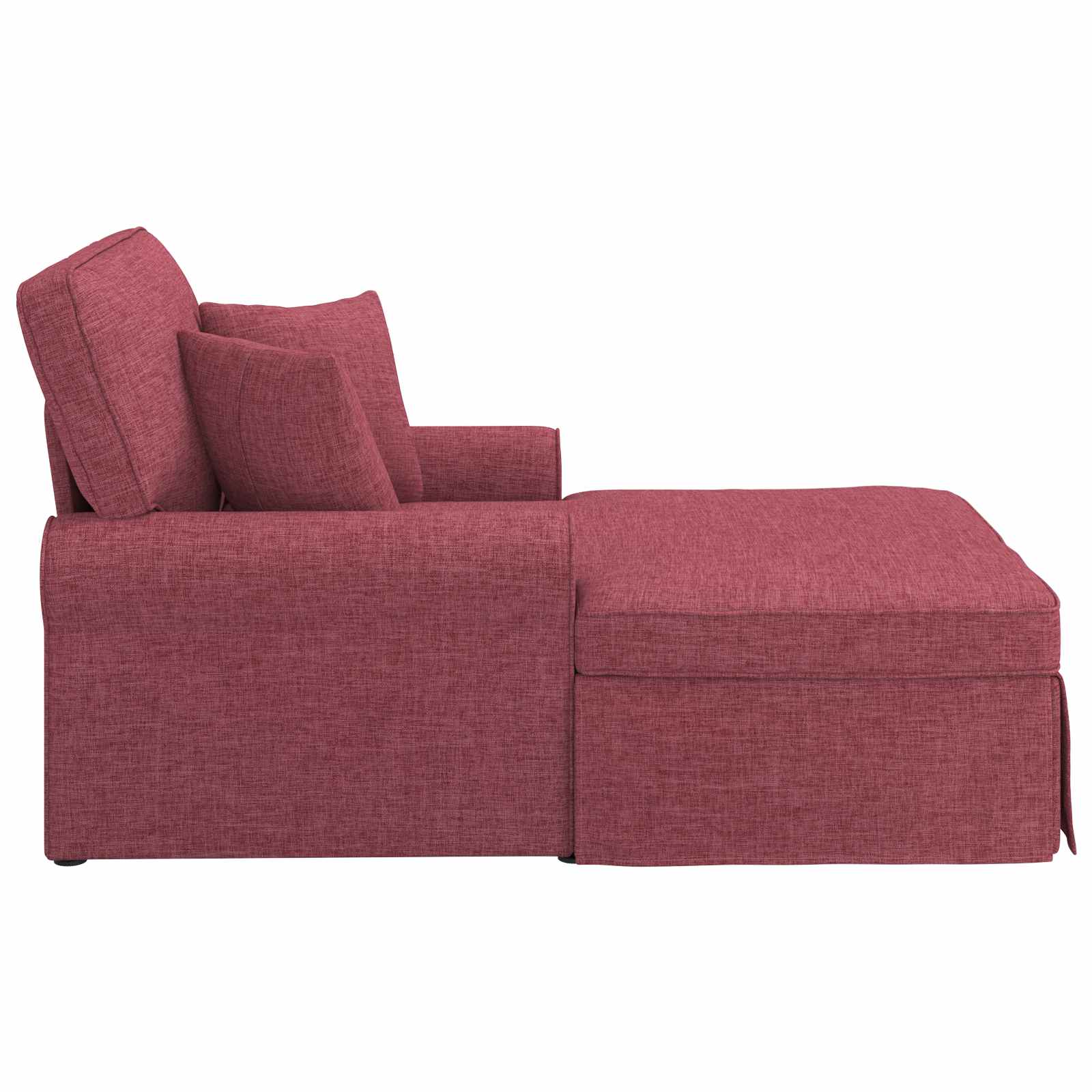 Chaise lounge avec jupe avec coussin 3 pcs Bordeaux tissu - XIOS