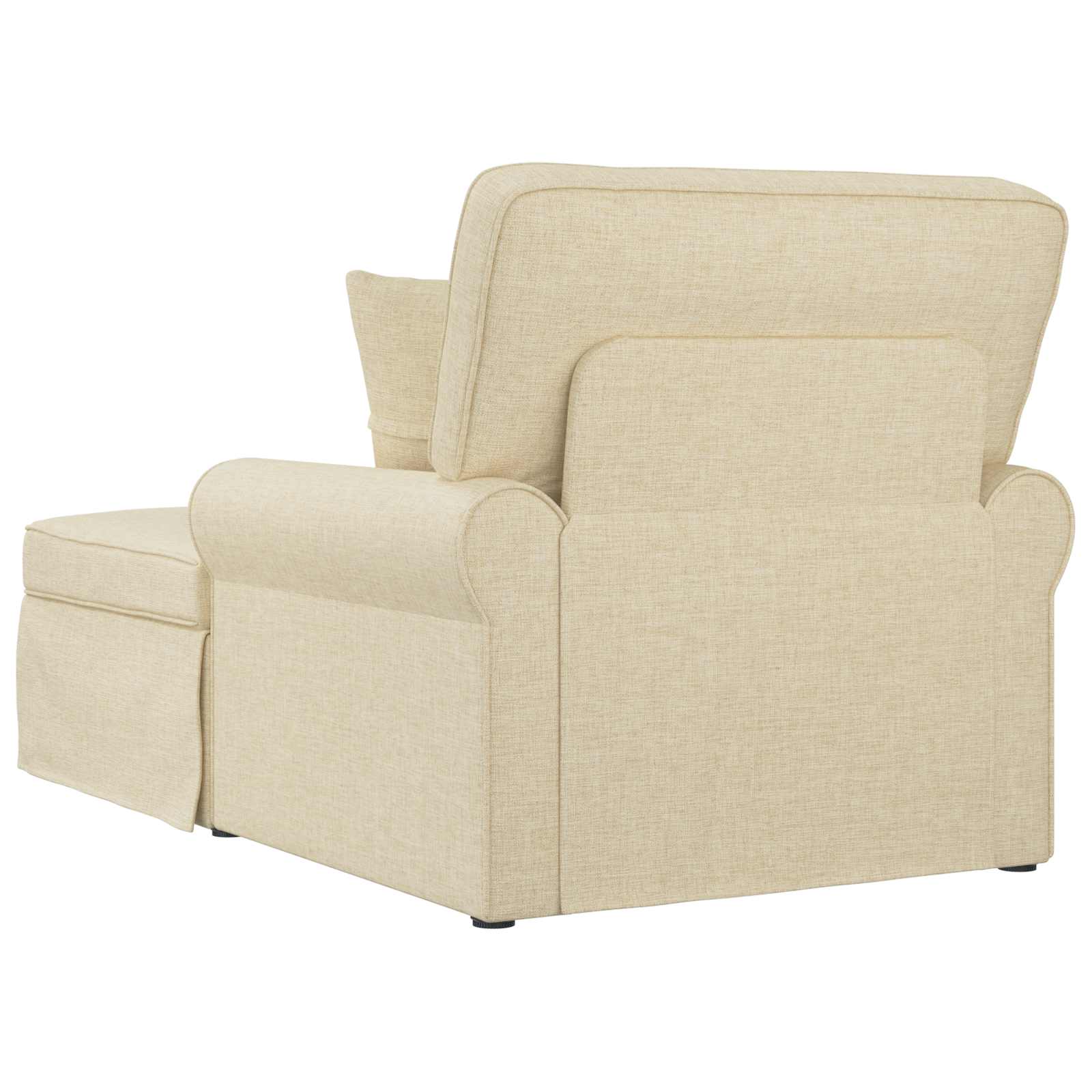 Chaise lounge avec jupe avec coussin 3 pcs Crème tissu - XIOS
