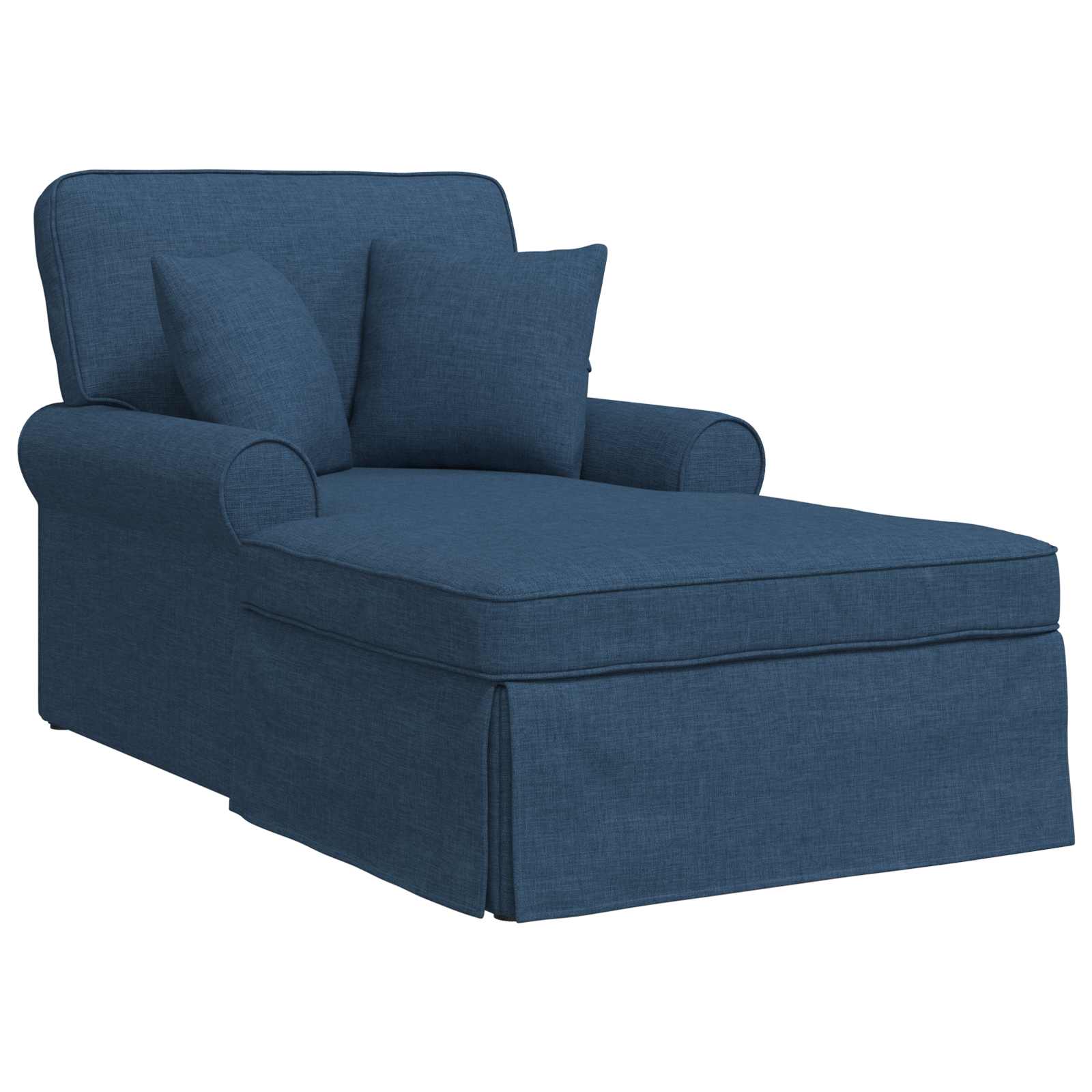 Chaise lounge avec jupe avec coussin 3 pcs Bleu tissu - XIOS