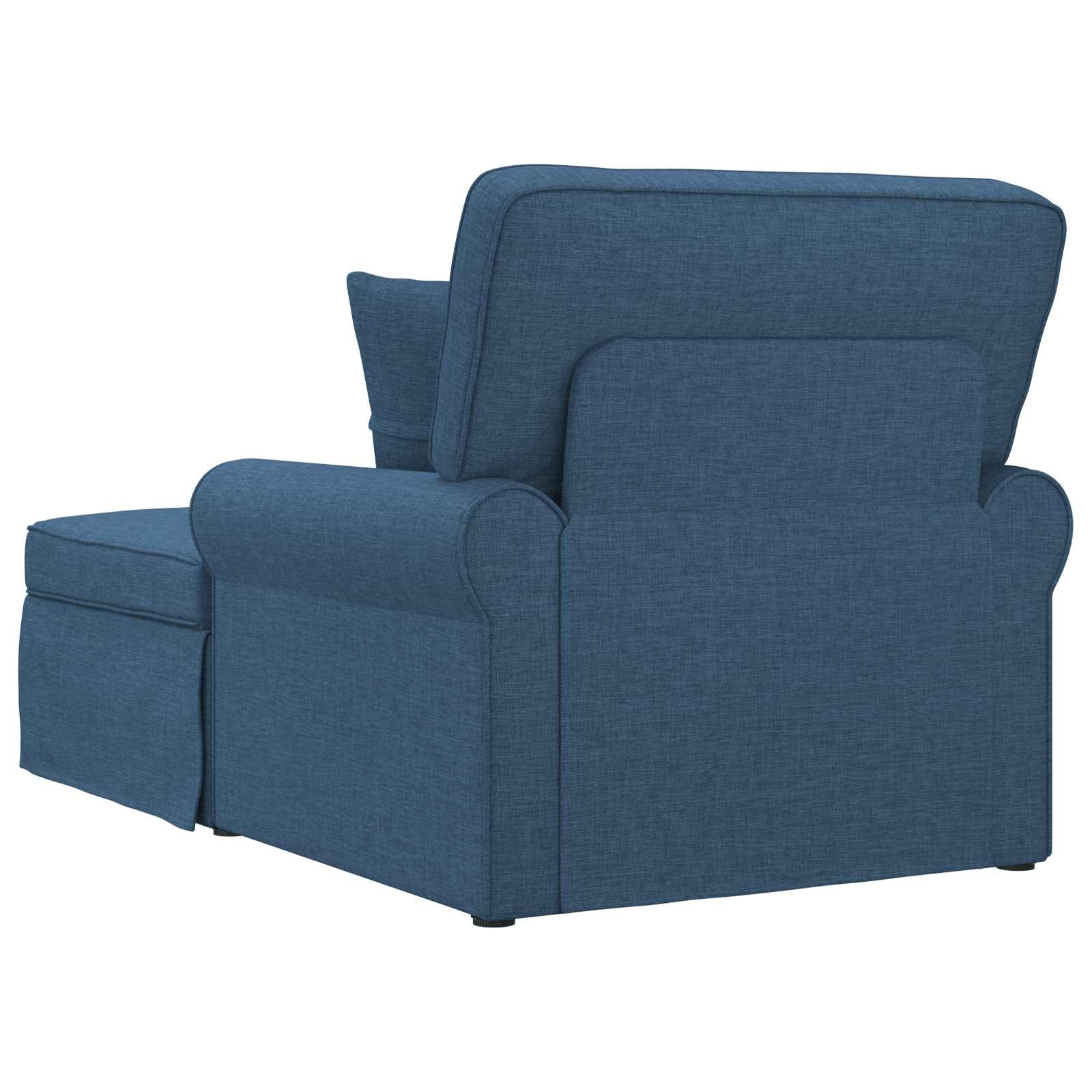Chaise lounge avec jupe avec coussin 3 pcs Bleu tissu - XIOS