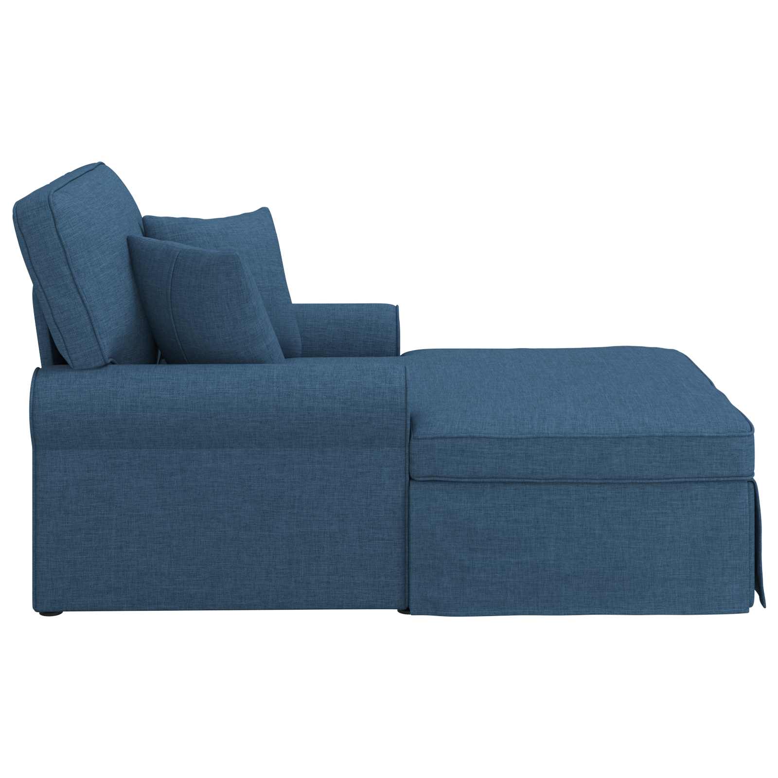 Chaise lounge avec jupe avec coussin 3 pcs Bleu tissu - XIOS