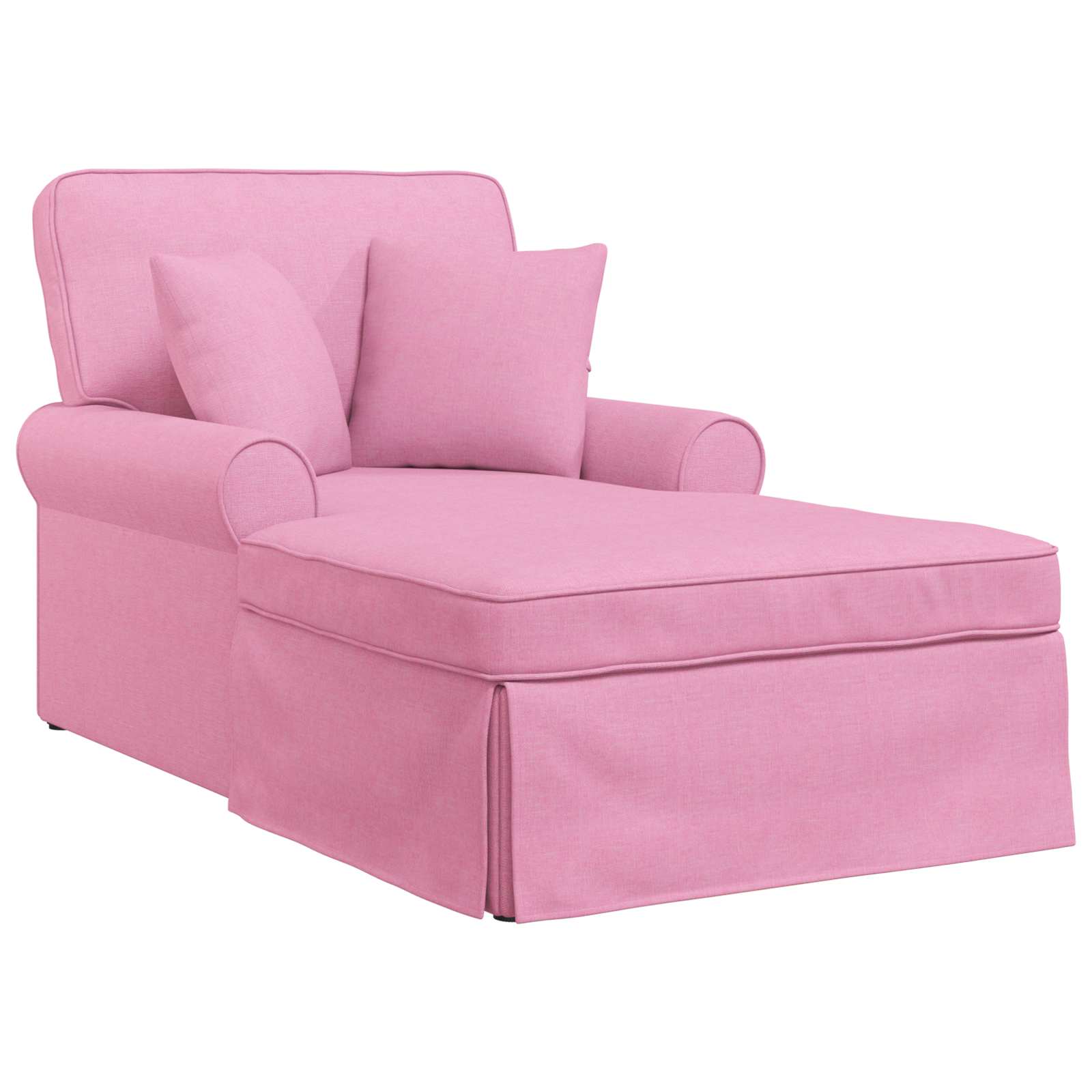 Chaise lounge avec jupe avec coussin 3 pcs Rose tissu - XIOS