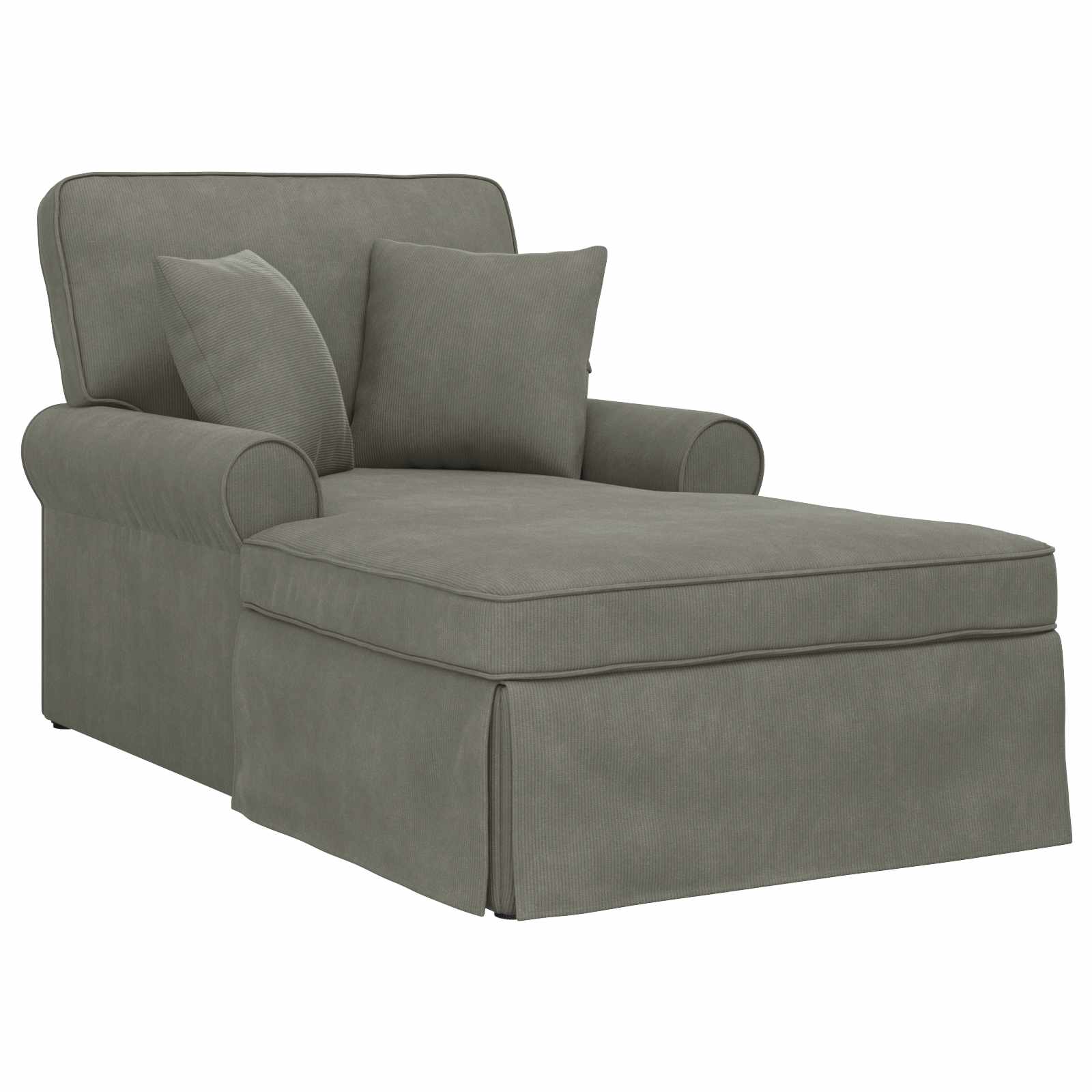 Chaise lounge avec jupe avec coussin 3 pcs Gris clair - XIOS