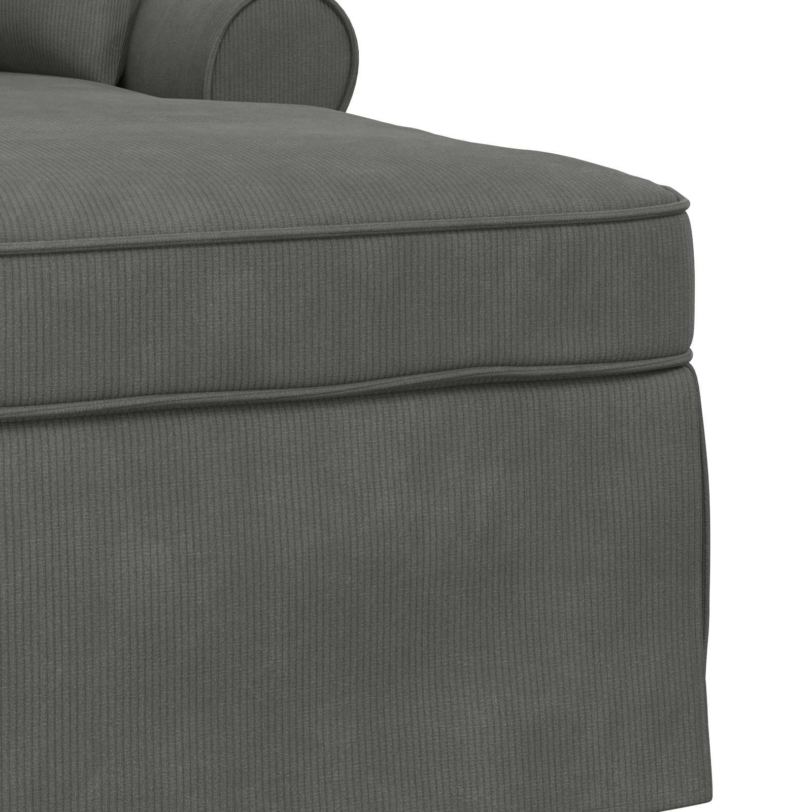 Chaise lounge avec jupe avec coussin 3 pcs Gris foncé - XIOS