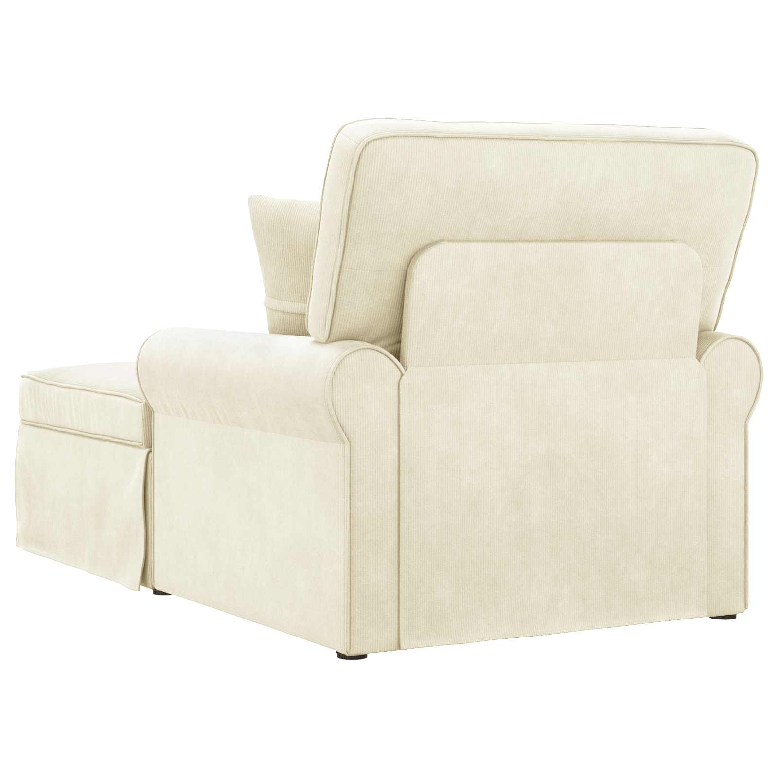 Chaise lounge avec jupe 3 pcs Crème Tissu en velours côtelé - XIOS