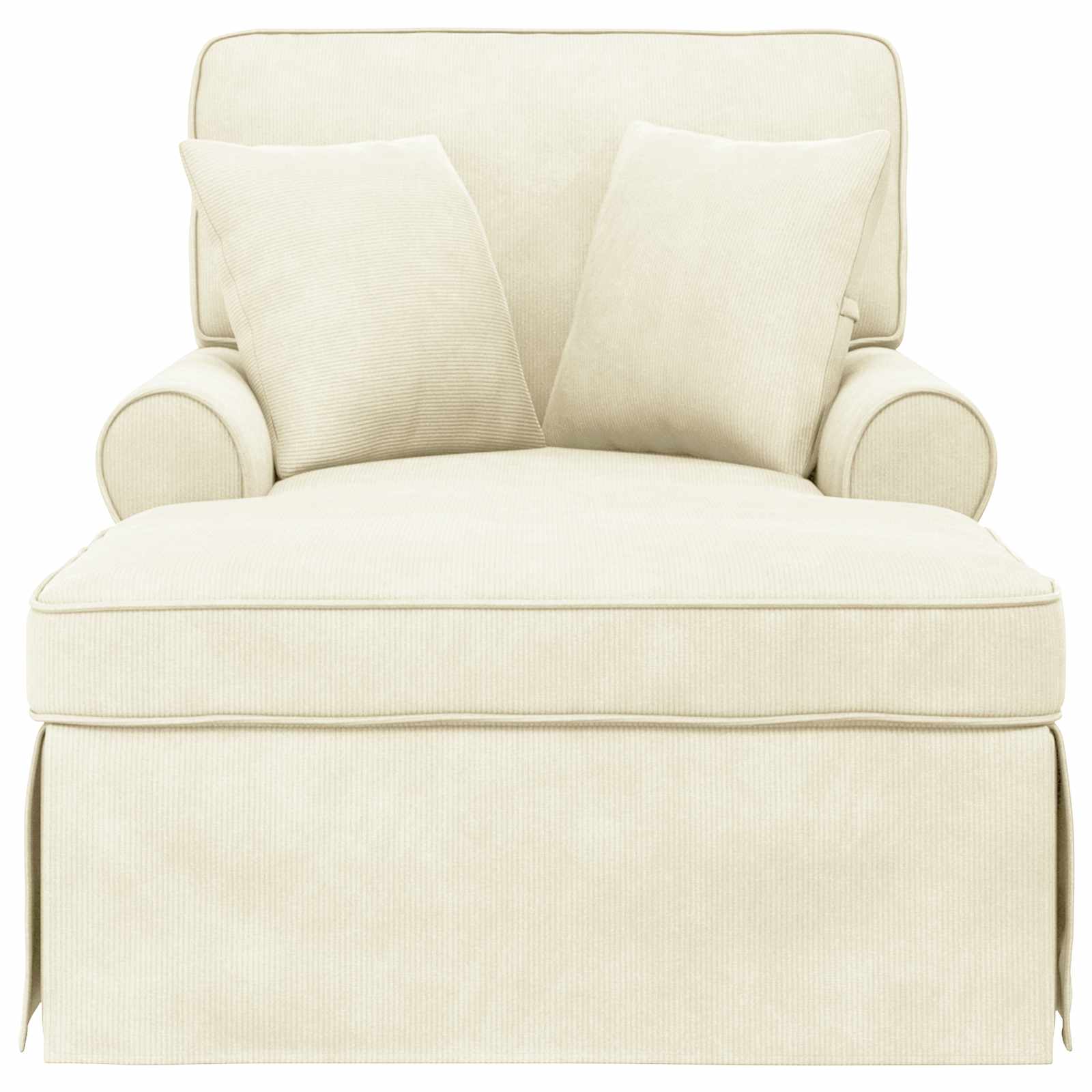 Chaise lounge avec jupe 3 pcs Crème Tissu en velours côtelé - XIOS