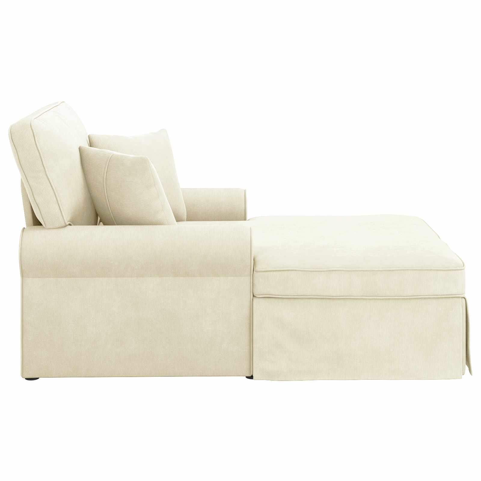 Chaise lounge avec jupe 3 pcs Crème Tissu en velours côtelé - XIOS