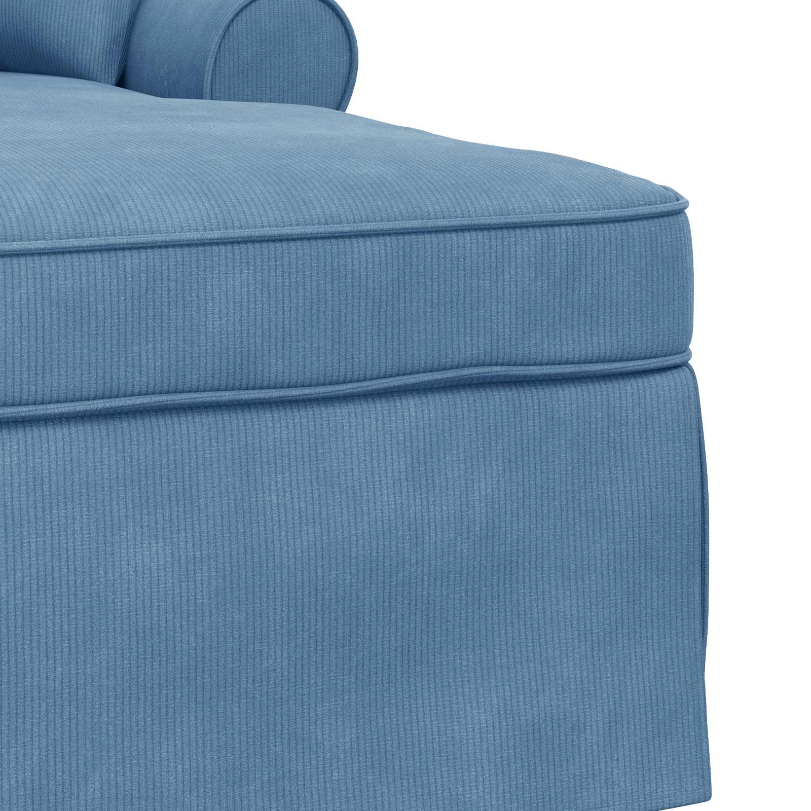 Chaise lounge avec jupe 3 pcs Bleu Tissu en velours côtelé - XIOS