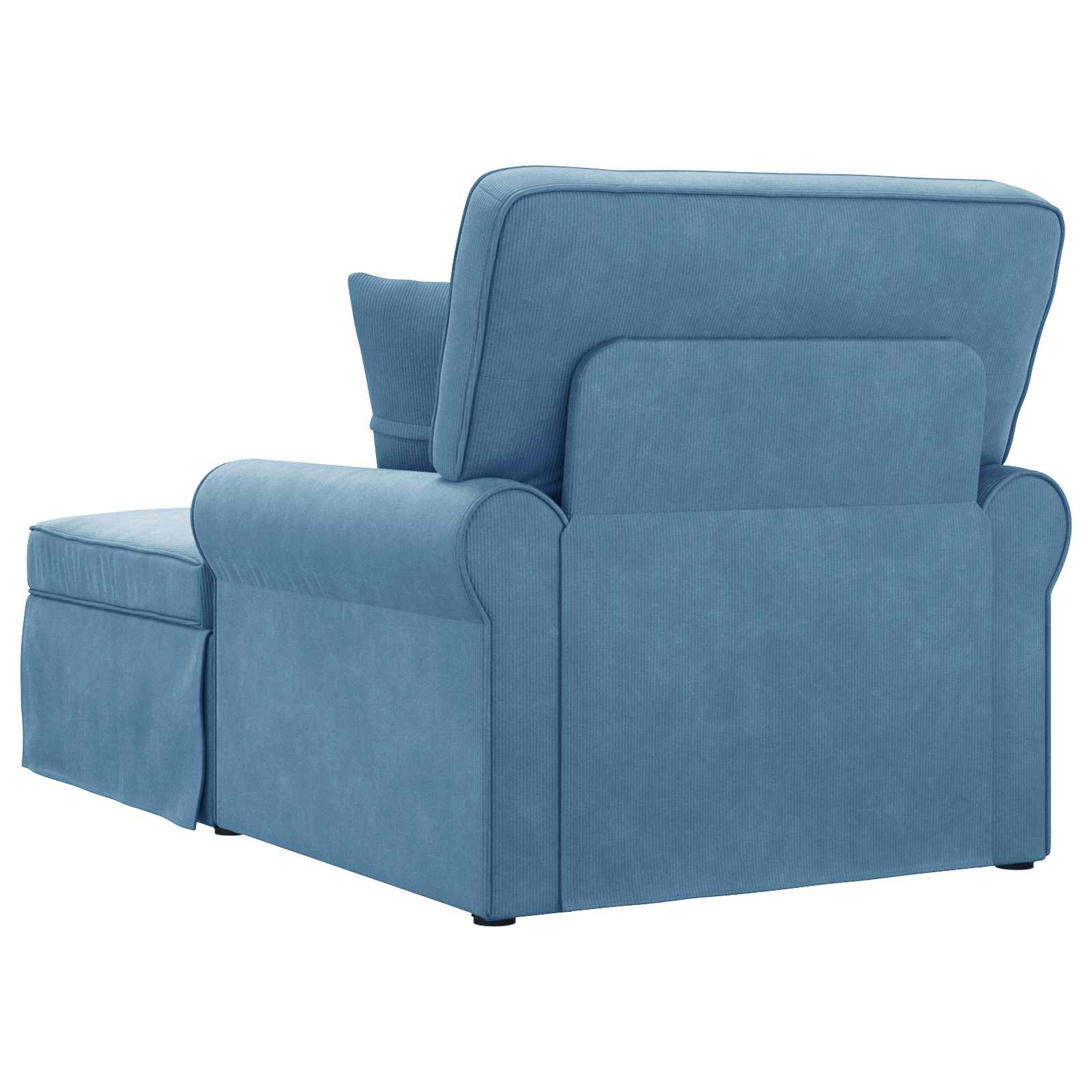 Chaise lounge avec jupe 3 pcs Bleu Tissu en velours côtelé - XIOS