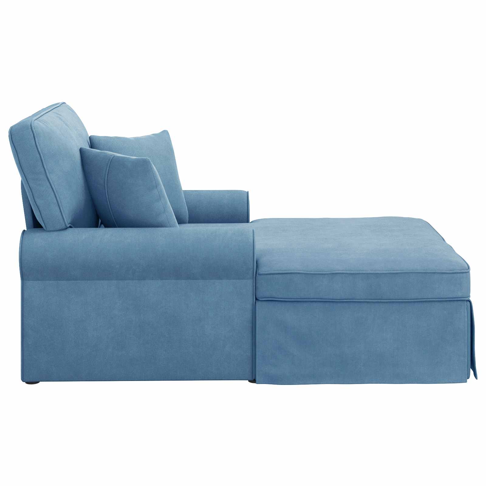 Chaise lounge avec jupe 3 pcs Bleu Tissu en velours côtelé - XIOS