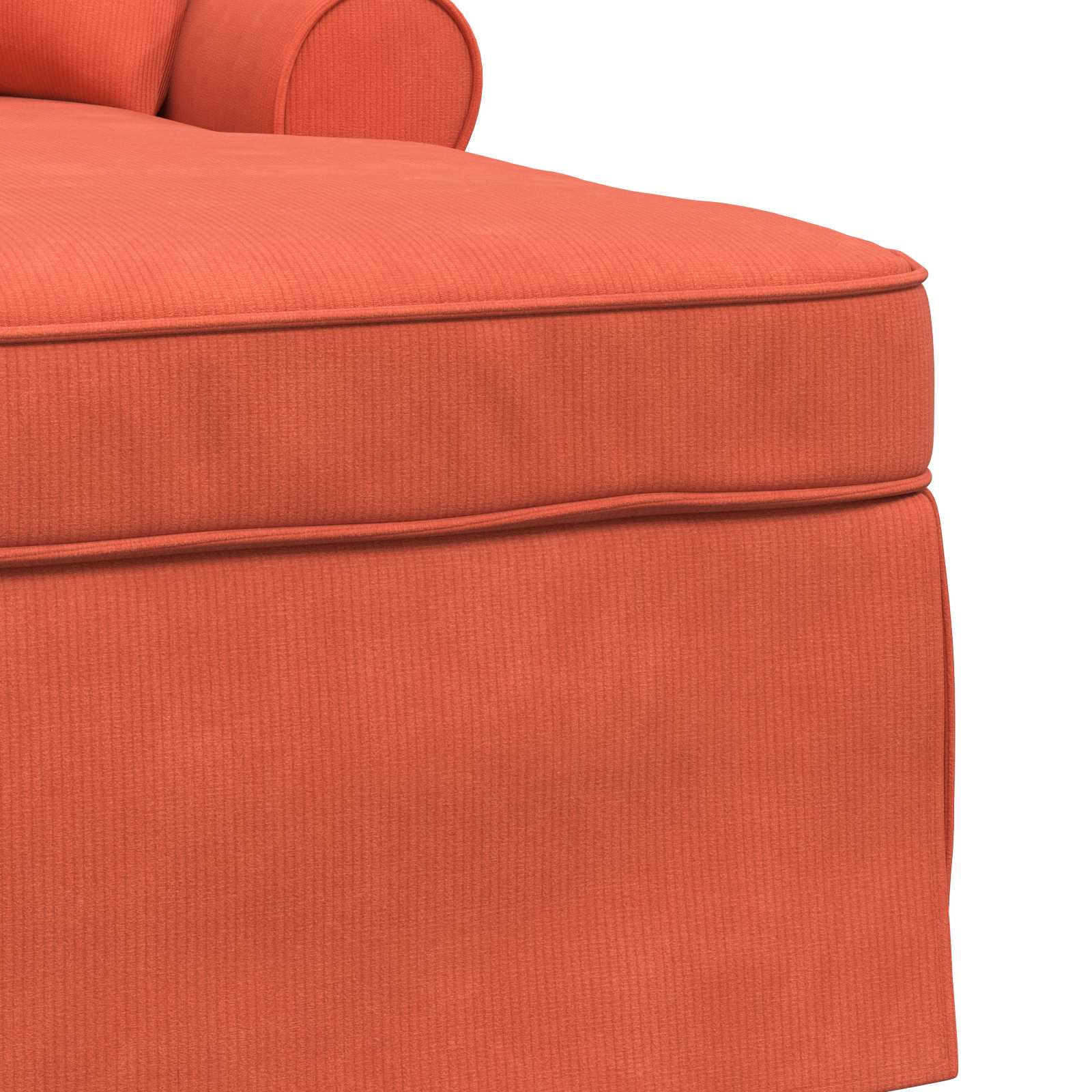Chaise lounge avec jupe avec coussin 3 pcs Rouge orange - XIOS