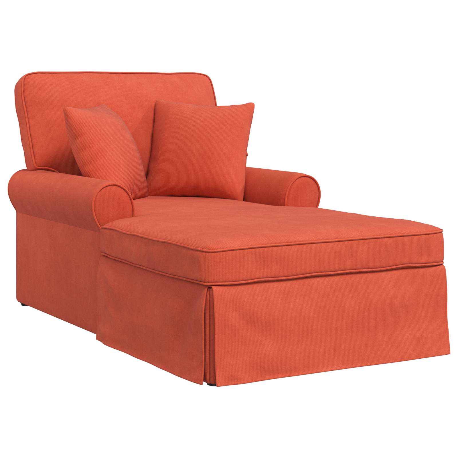 Chaise lounge avec jupe avec coussin 3 pcs Rouge orange - XIOS