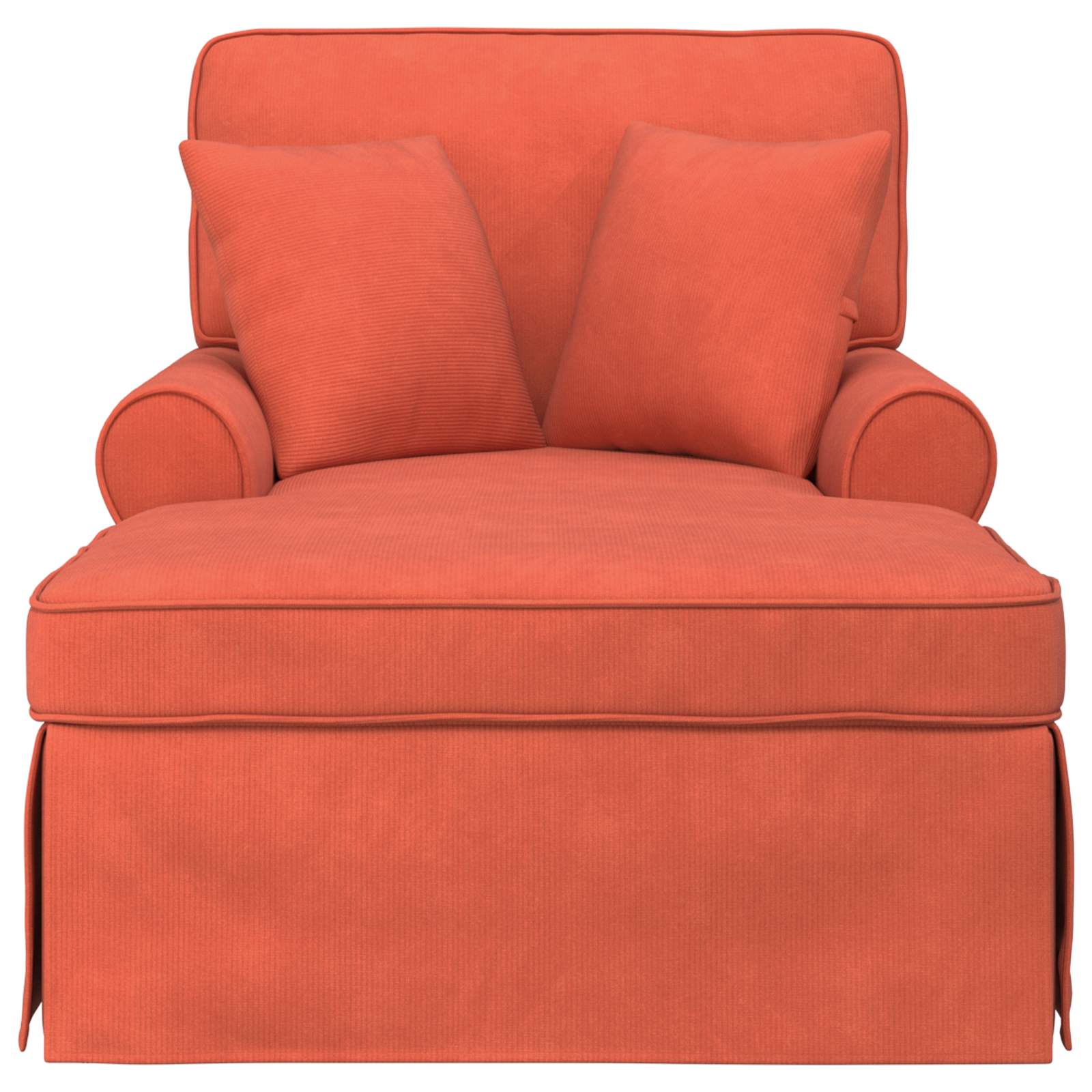 Chaise lounge avec jupe avec coussin 3 pcs Rouge orange - XIOS