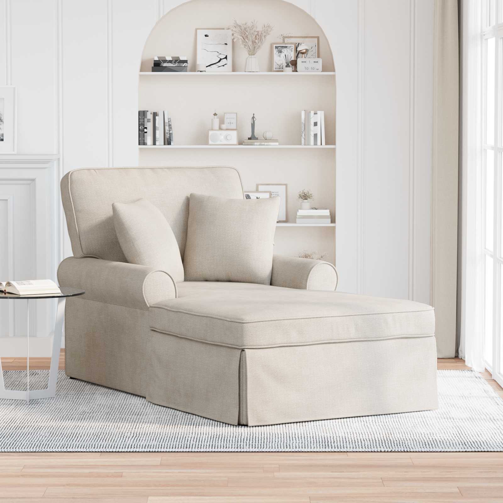 Chaise lounge avec jupe Crème 157 x 91 x 91 cm ARES - XIOS
