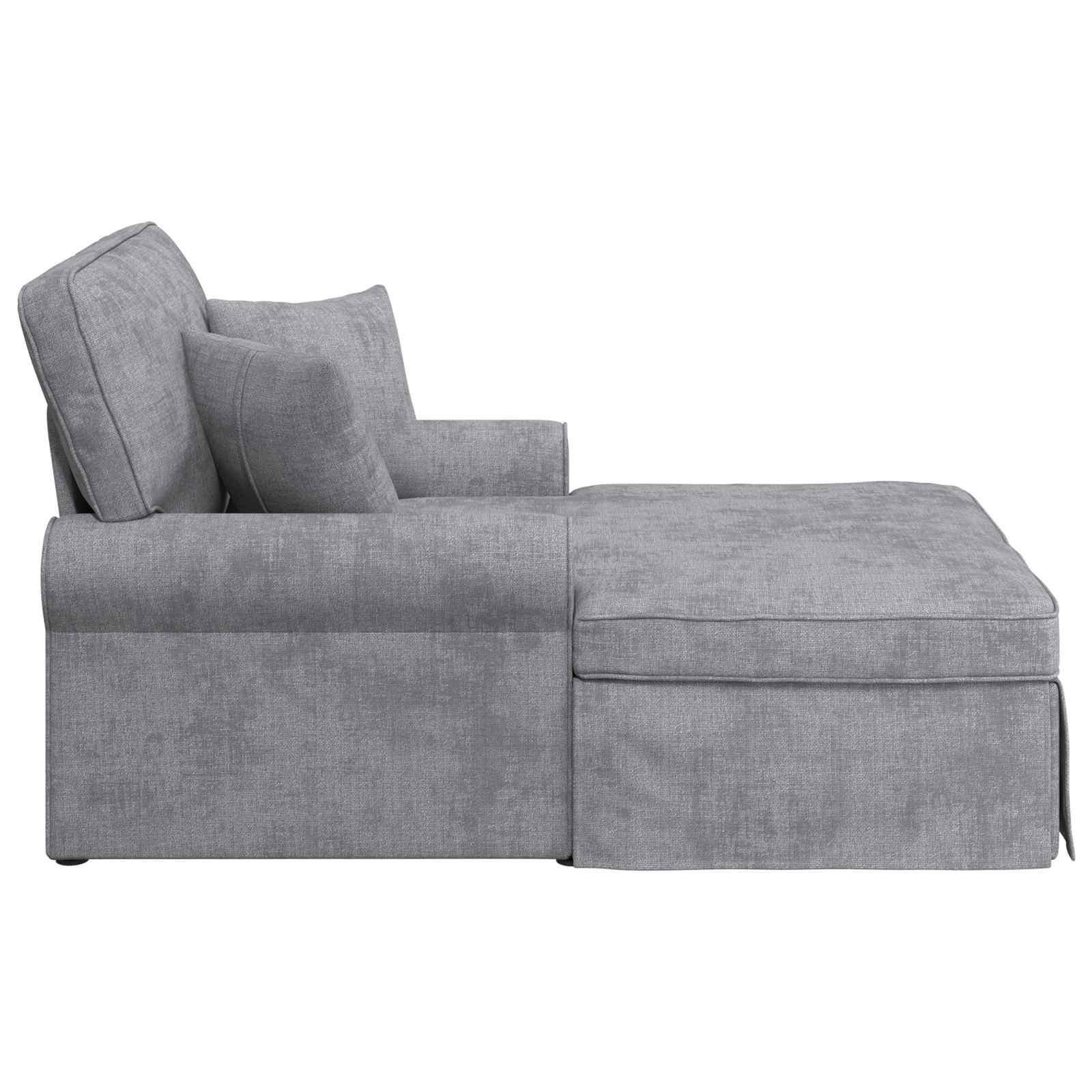 Chaise lounge avec jupe Gris clair 157 x 91 x 91 cm ARES - XIOS