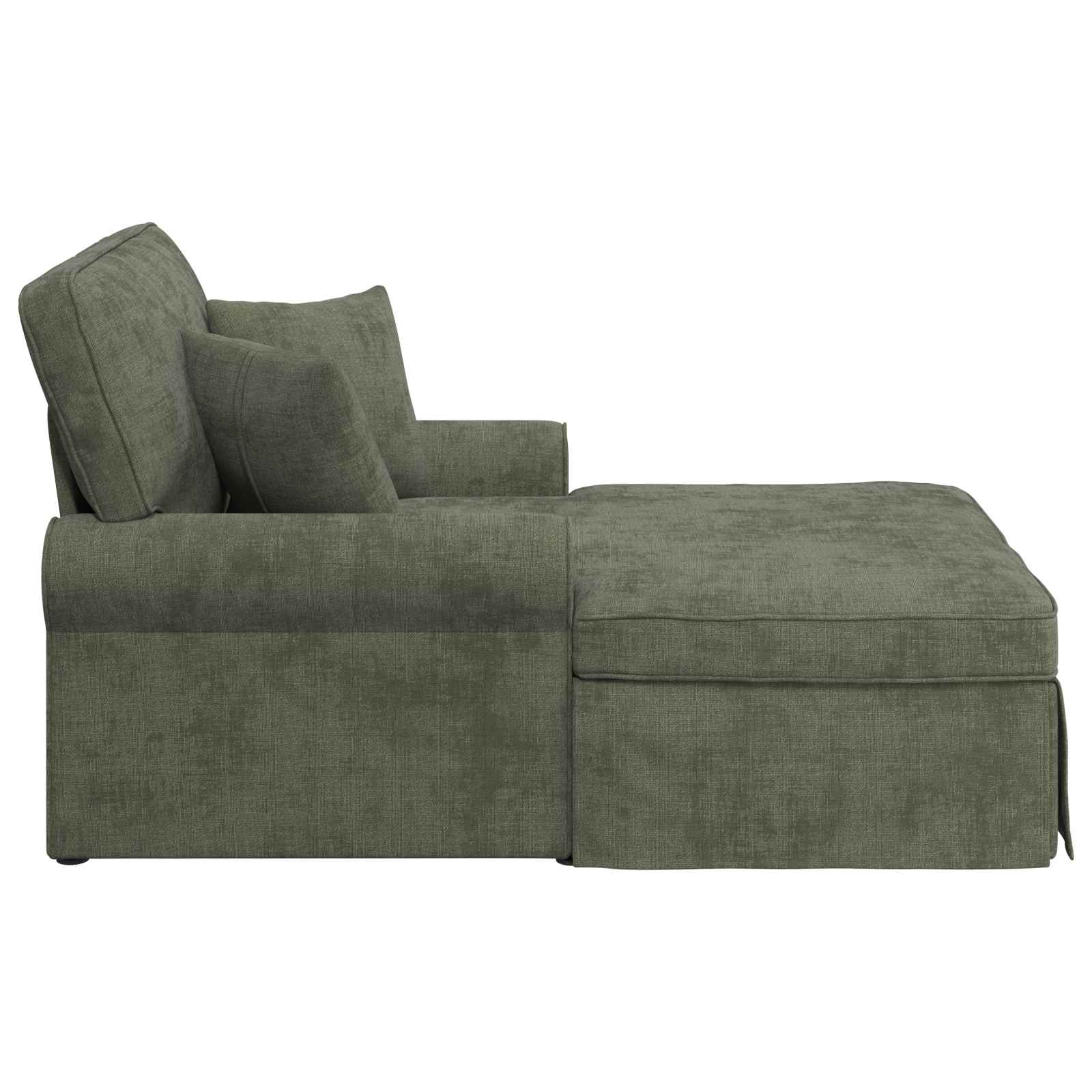 Chaise lounge avec jupe avec coussin Vert 157 x 91 x 91 cm ARES - XIOS