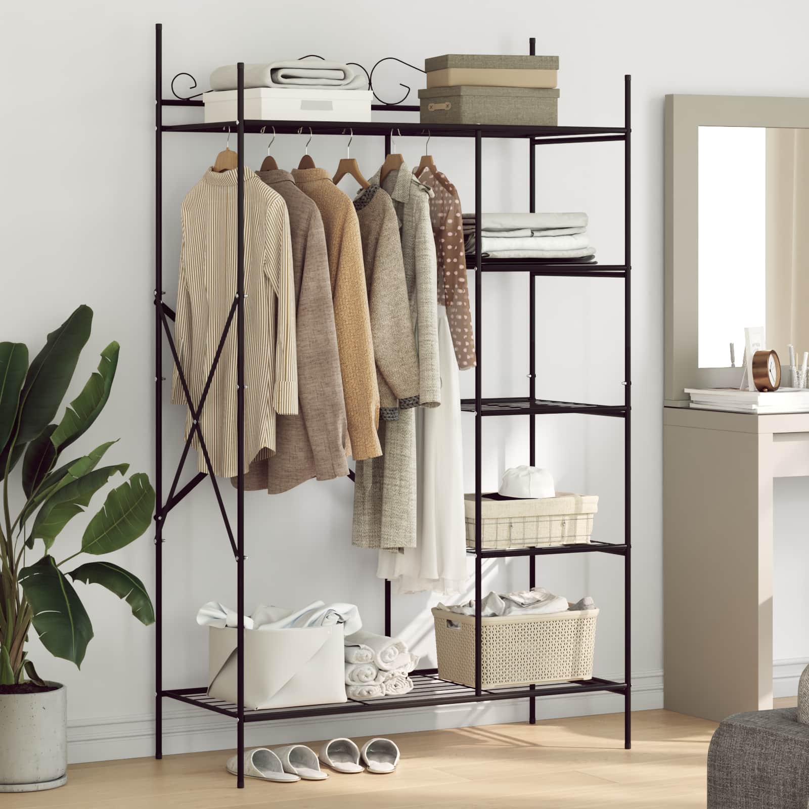 Armoire Ouverte avec étagère Noir 104,5 x 45 x 172 cm Acier - XIOS