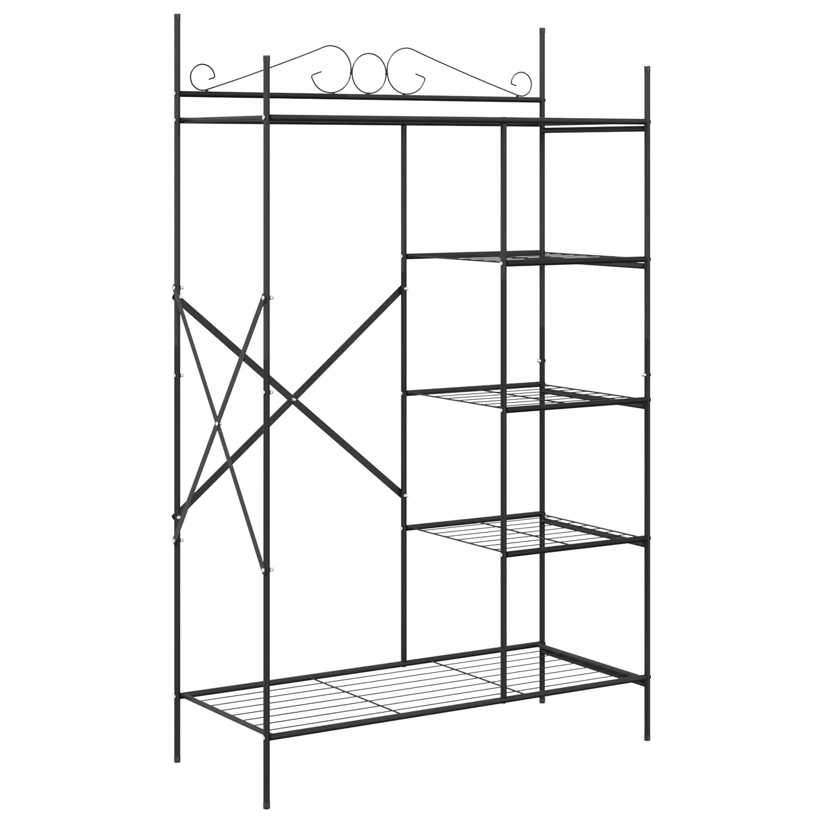 Armoire Ouverte avec étagère Noir 104,5 x 45 x 172 cm Acier - XIOS