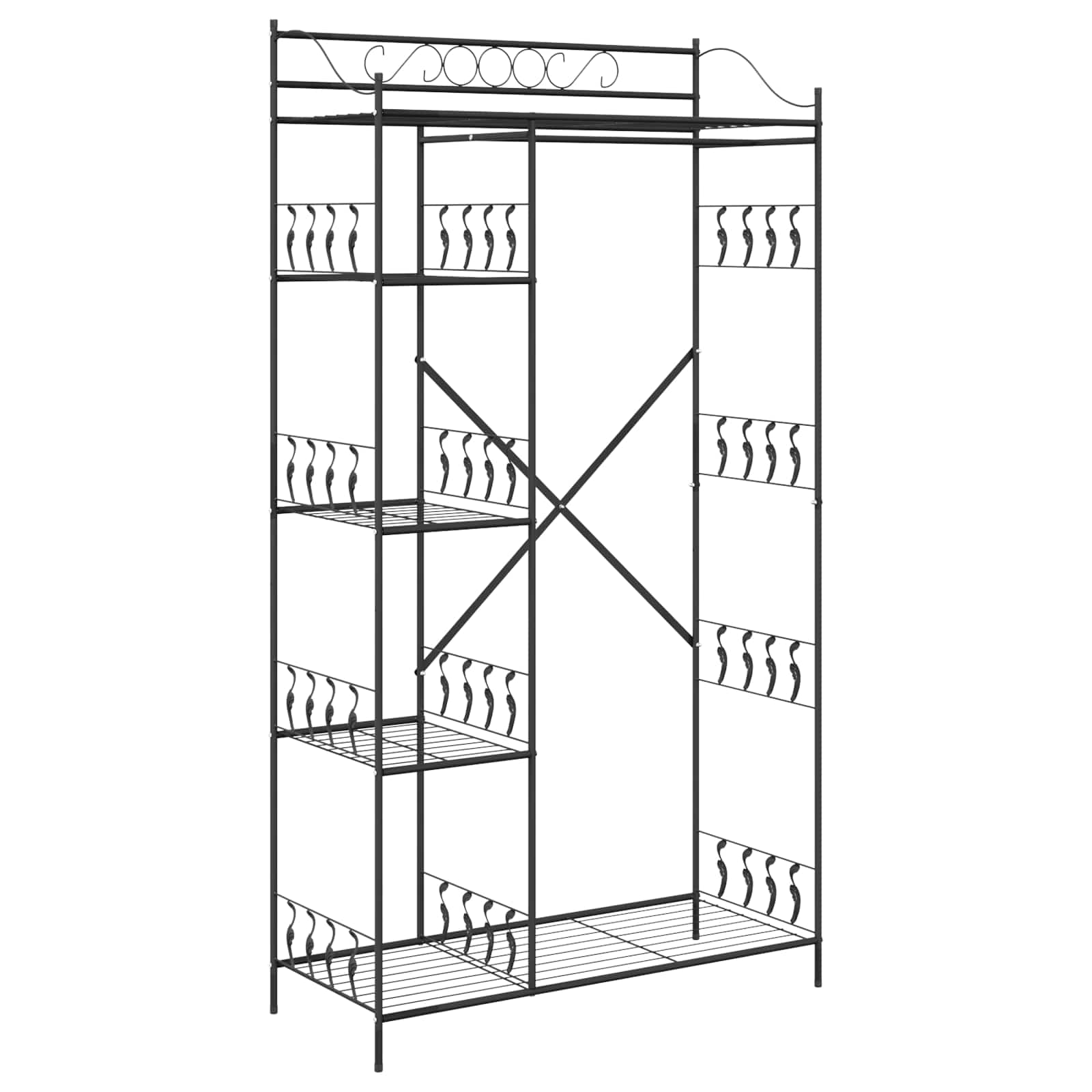 Armoire Ouverte avec étagère Noir 101 x 43 x 188 cm Acier - XIOS
