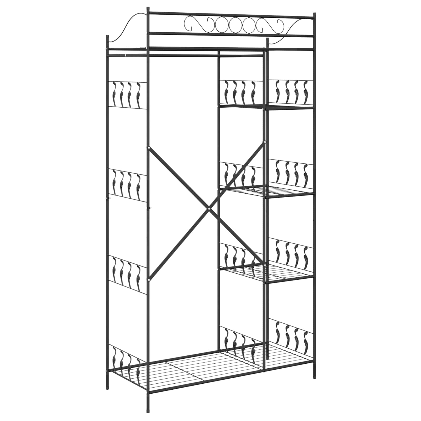 Armoire Ouverte avec étagère Noir 101 x 43 x 188 cm Acier - XIOS
