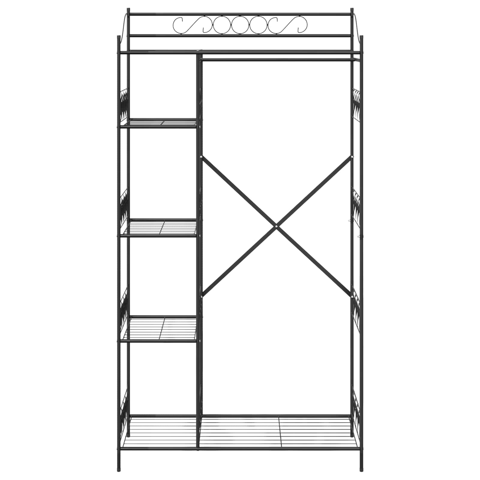 Armoire Ouverte avec étagère Noir 101 x 43 x 188 cm Acier - XIOS