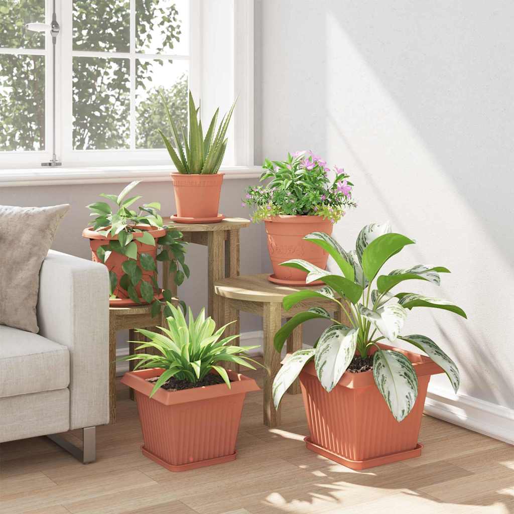 Pots de plantes 6 pcs Rouge brique 28,5 x 28,5 x 22 cm - XIOS