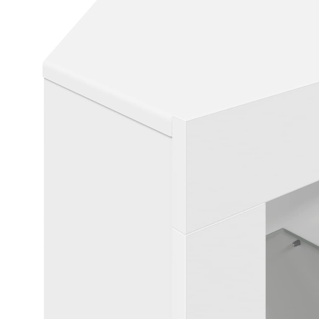 Meuble TV LED d'Angle Blanc 100x40x68cm Bois d'ingénierie