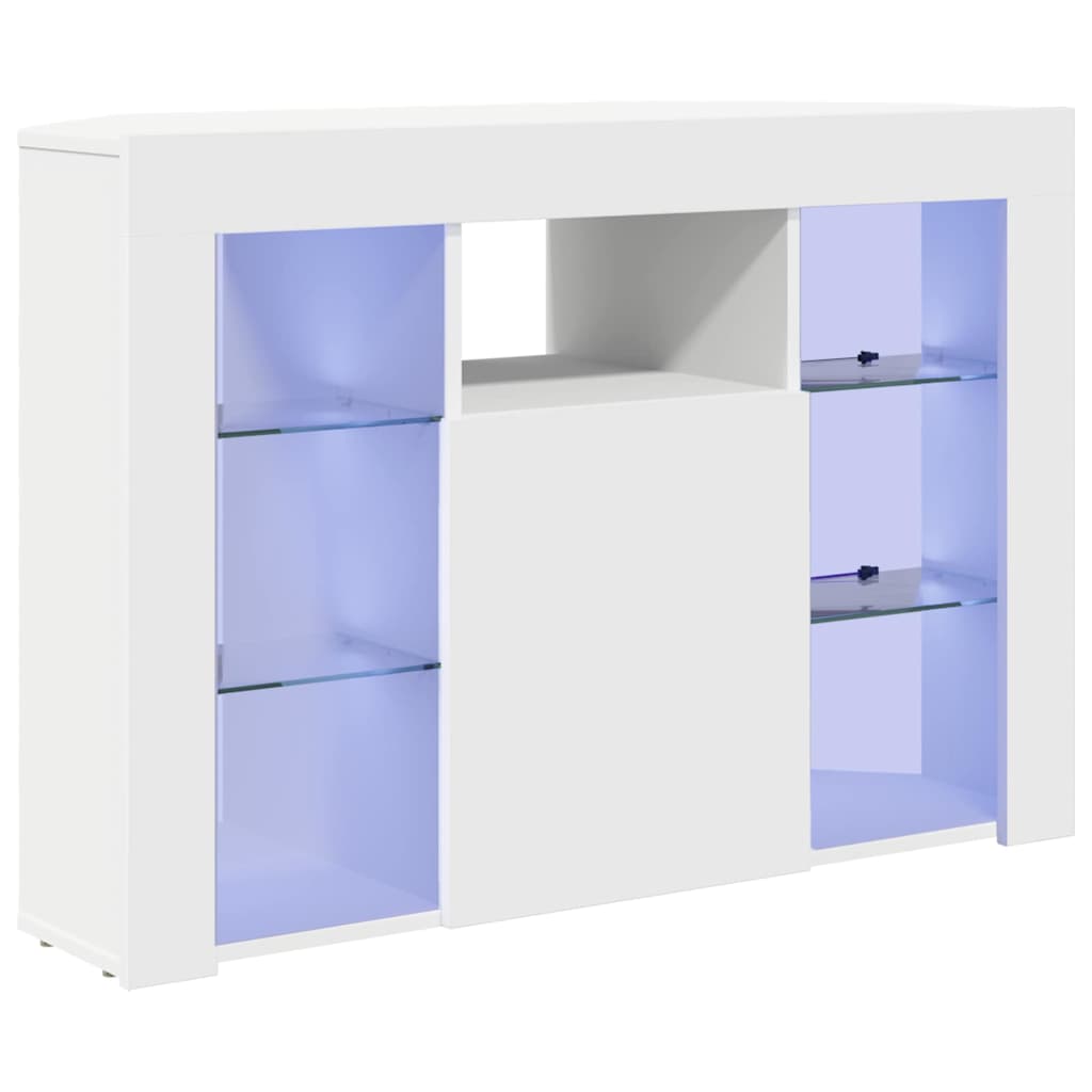 Meuble TV LED d'Angle Blanc 100x40x68cm Bois d'ingénierie