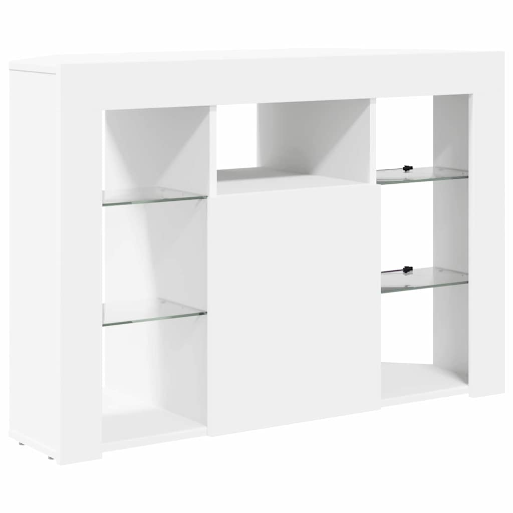 Meuble TV LED d'Angle Blanc 100x40x68cm Bois d'ingénierie