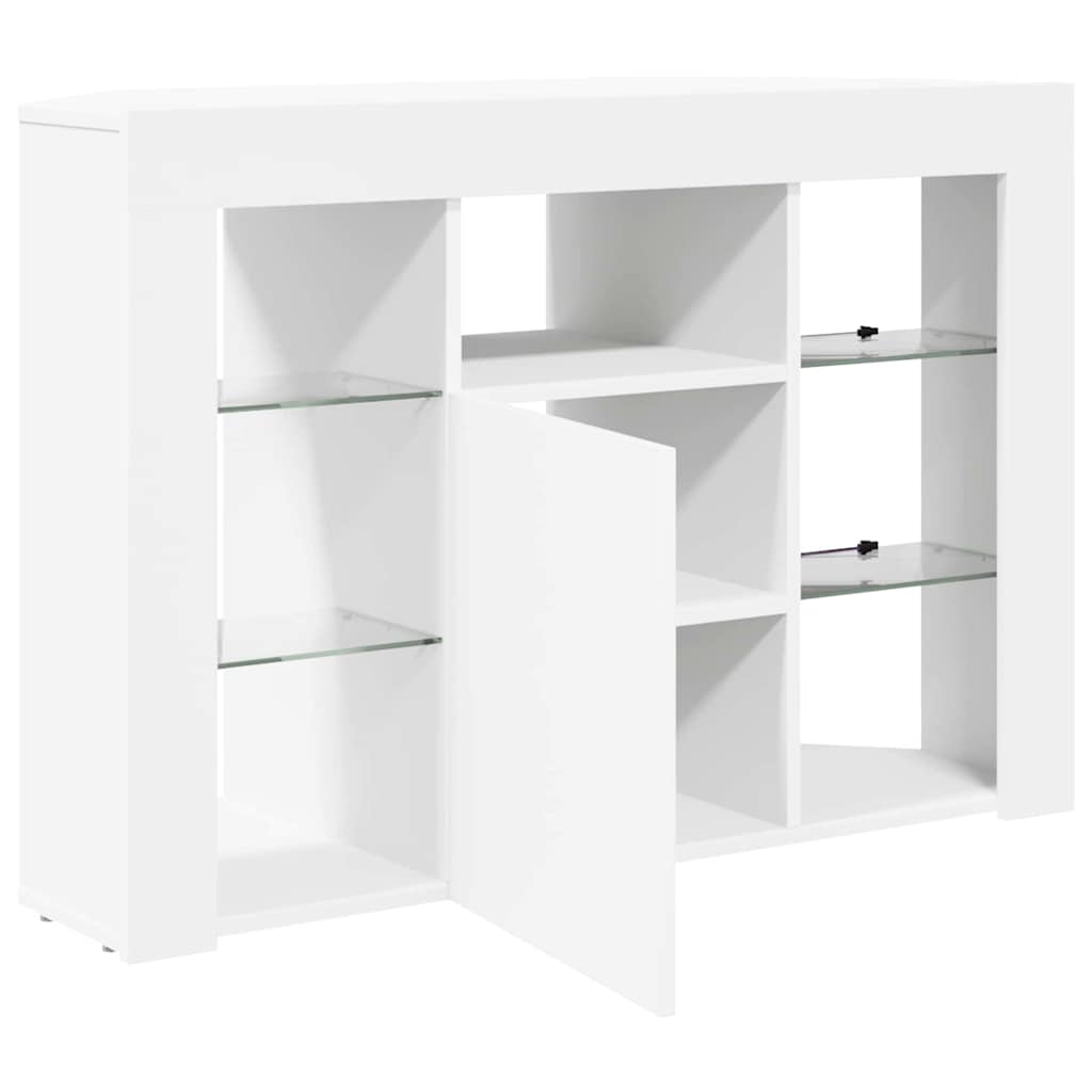 Meuble TV LED d'Angle Blanc 100x40x68cm Bois d'ingénierie