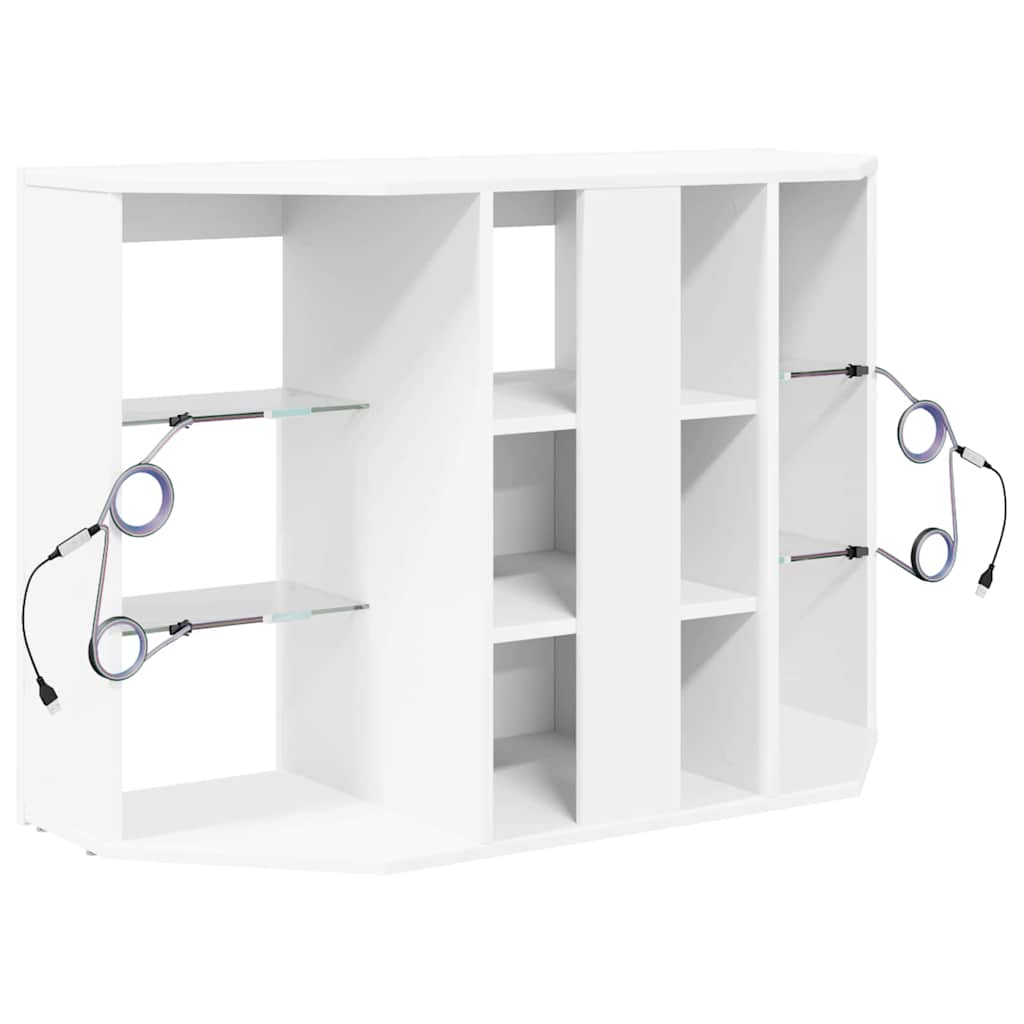 Meuble TV LED d'Angle Blanc 100x40x68cm Bois d'ingénierie