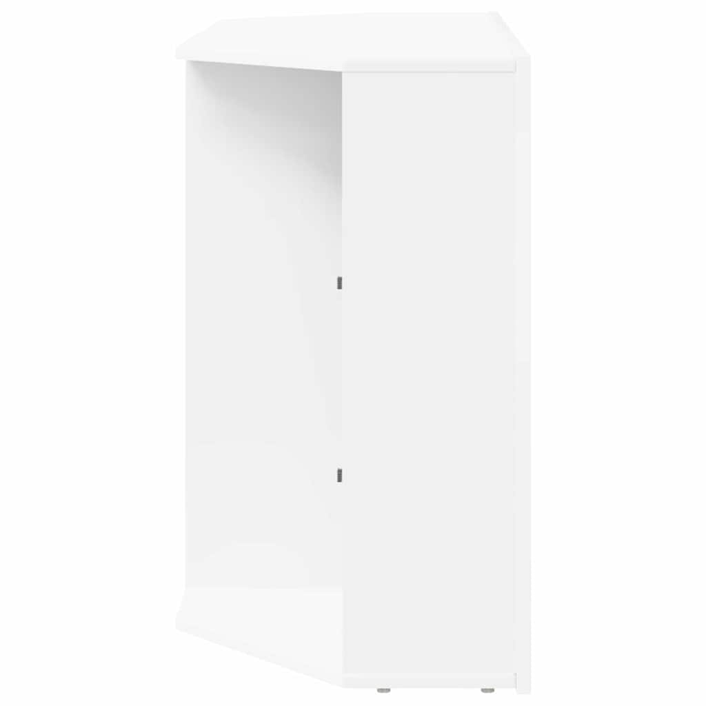 Meuble TV LED d'Angle Blanc 100x40x68cm Bois d'ingénierie