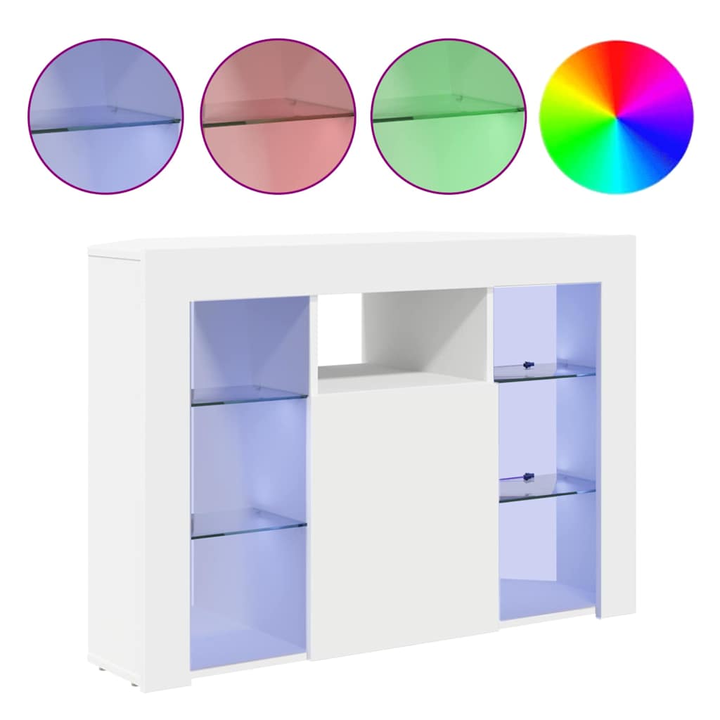 Meuble TV LED d'Angle Blanc 100x40x68cm Bois d'ingénierie