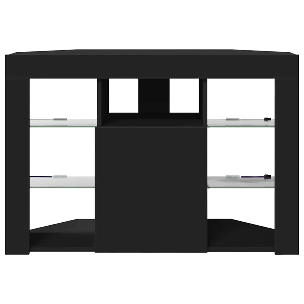Meuble TV LED d'Angle Noir 105 x 40 x 68 cm Bois d'ingénierie - XIOS
