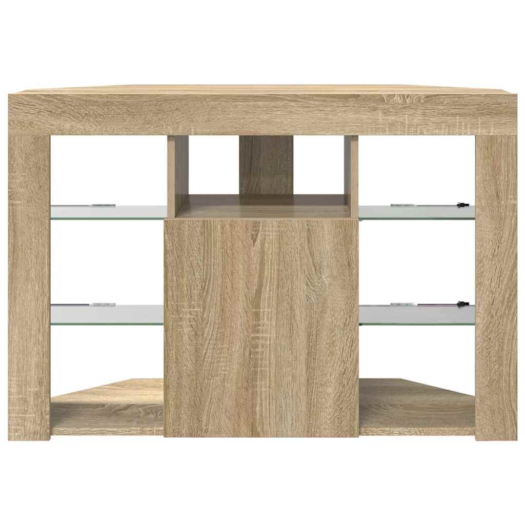Meuble TV LED d'Angle Montage mural Chêne Sonoma 100x40x68cm