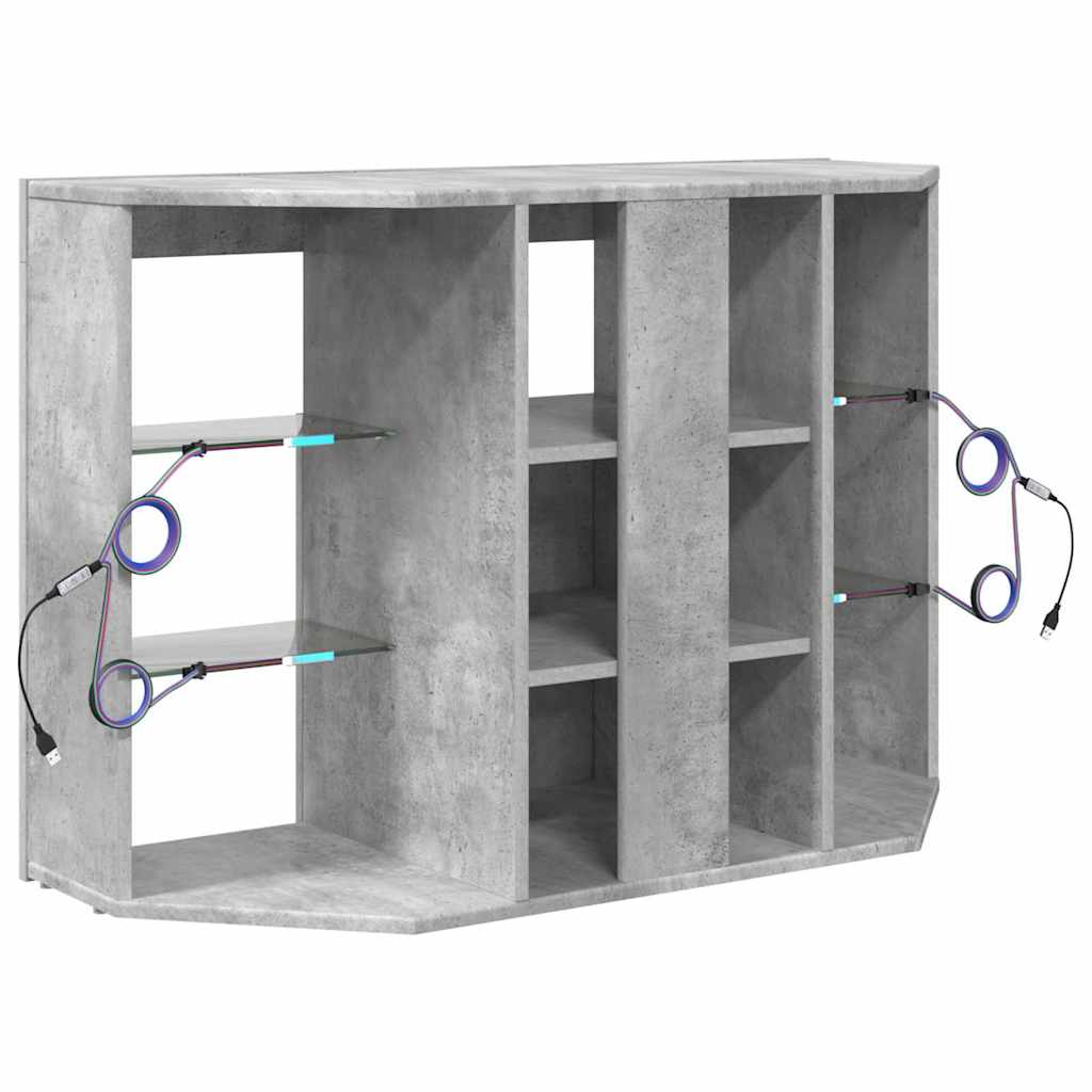 Meuble TV LED d'Angle Montage mural Gris béton 105 x 40 x 68 cm - XIOS