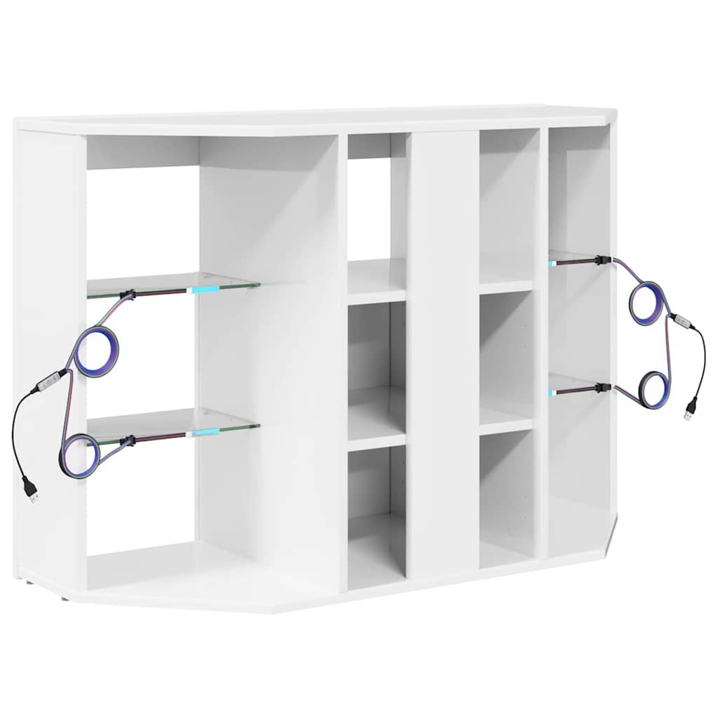 Meuble TV LED d'Angle Blanc brillant 105 x 40 x 68 cm - XIOS