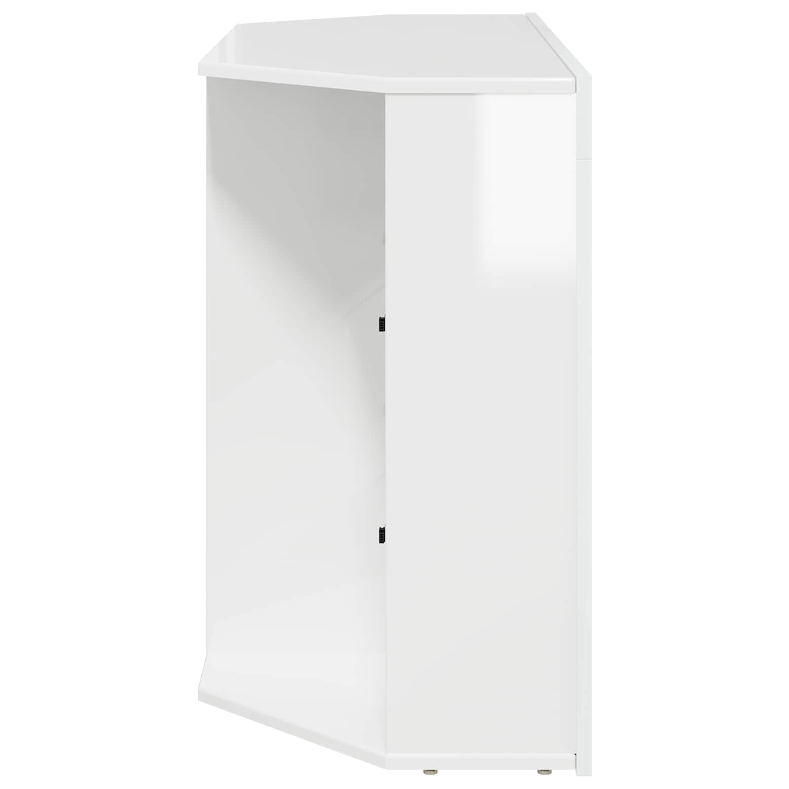 Meuble TV LED d'Angle 100x40x68cm Blanc brillant