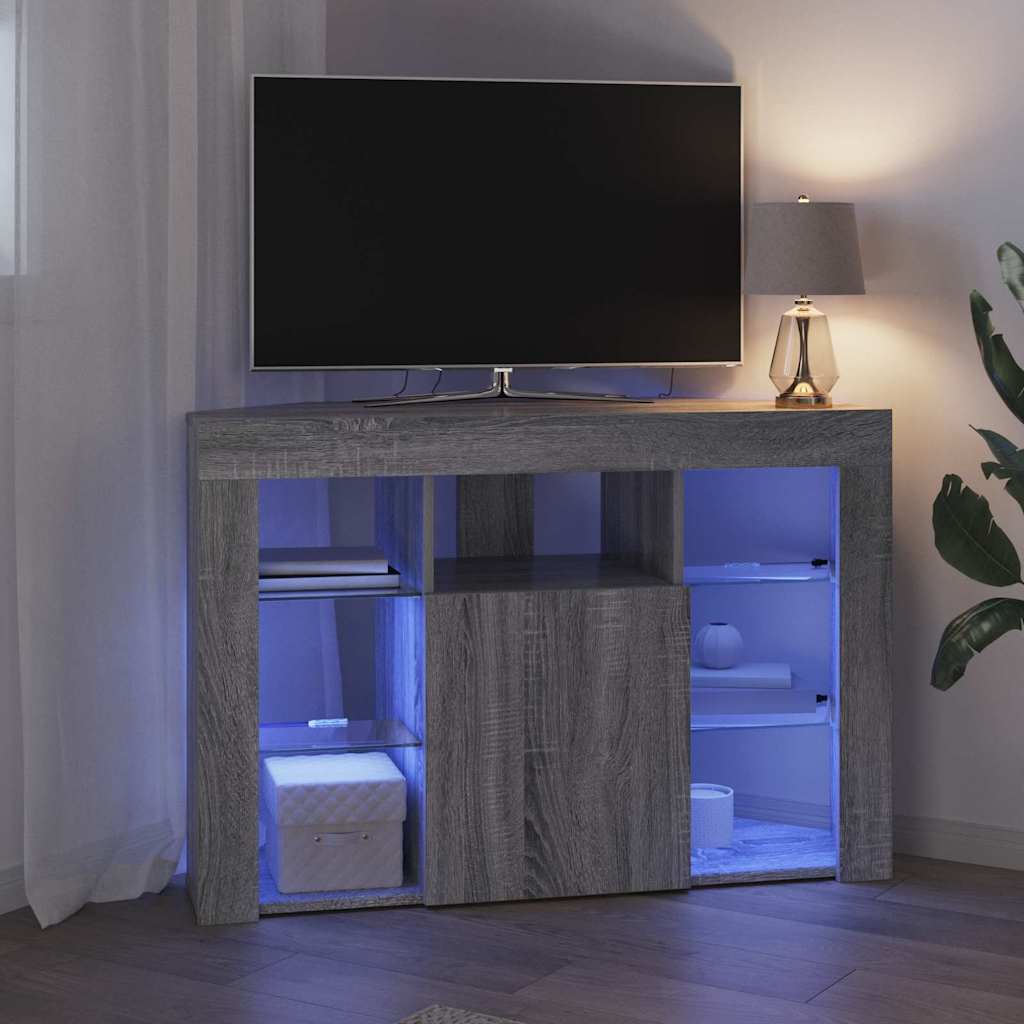 Meuble TV LED d'Angle Gris Sonoma 105 x 40 x 68 cm - XIOS