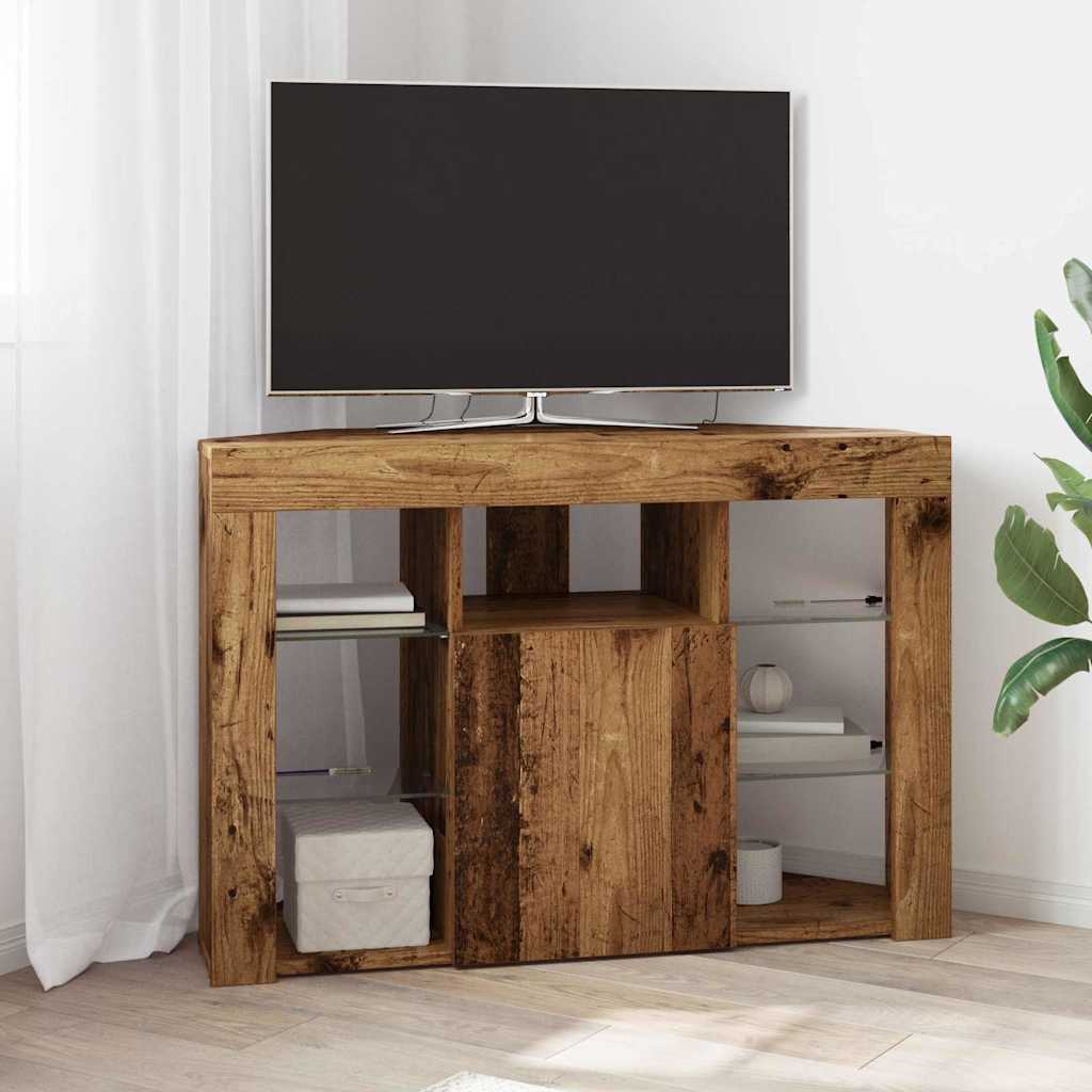 Meuble TV LED d'Angle Bois Ancien 105 x 40 x 68 cm - XIOS