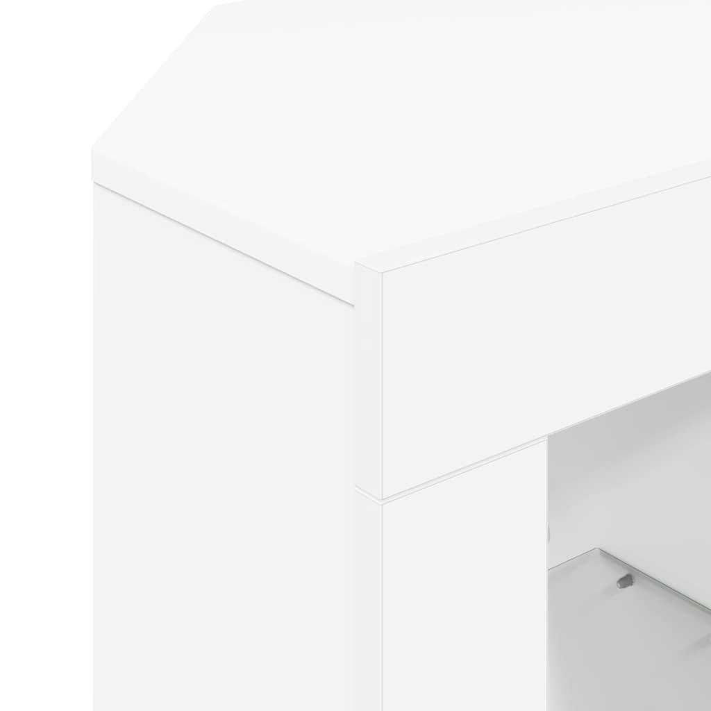 Meuble TV LED d'Angle Blanc 100 x 40 x 50 cm Bois d'ingénierie - XIOS