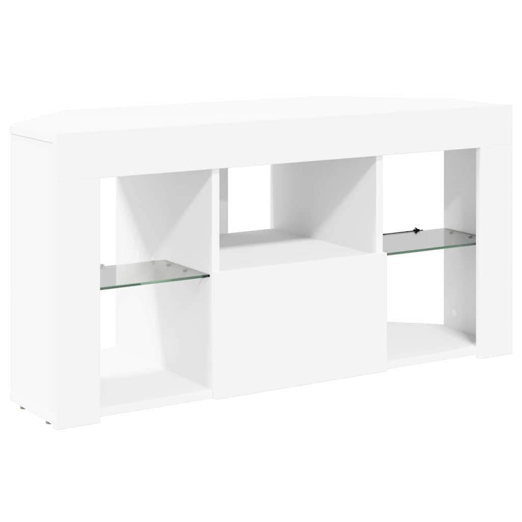 Meuble TV LED d'Angle Blanc 100 x 40 x 50 cm Bois d'ingénierie - XIOS