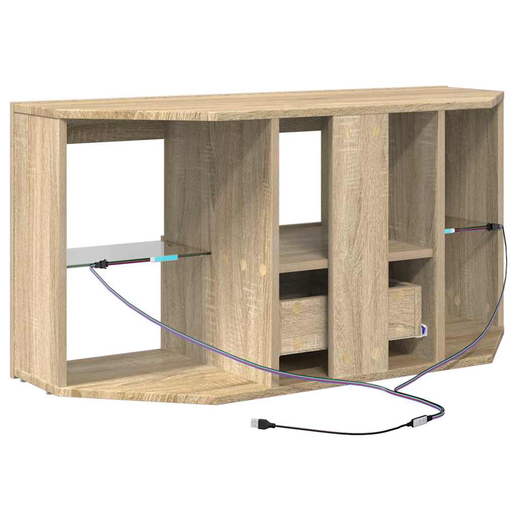 Meuble TV LED d'Angle Chêne Sonoma 100 x 40 x 50 cm