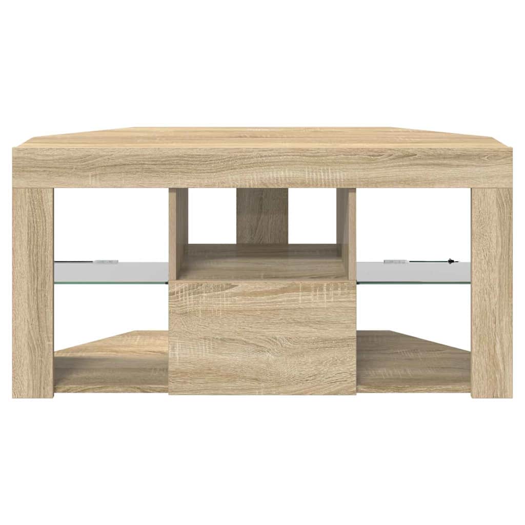 Meuble TV LED d'Angle Chêne Sonoma 100 x 40 x 50 cm