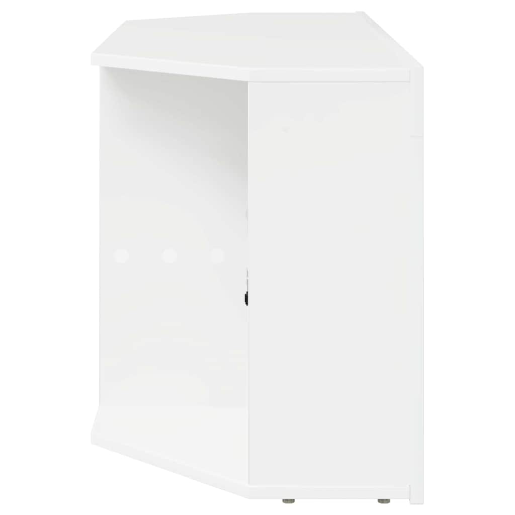 Meuble TV LED d'Angle Blanc brillant 104 x 40 x 50 cm - XIOS