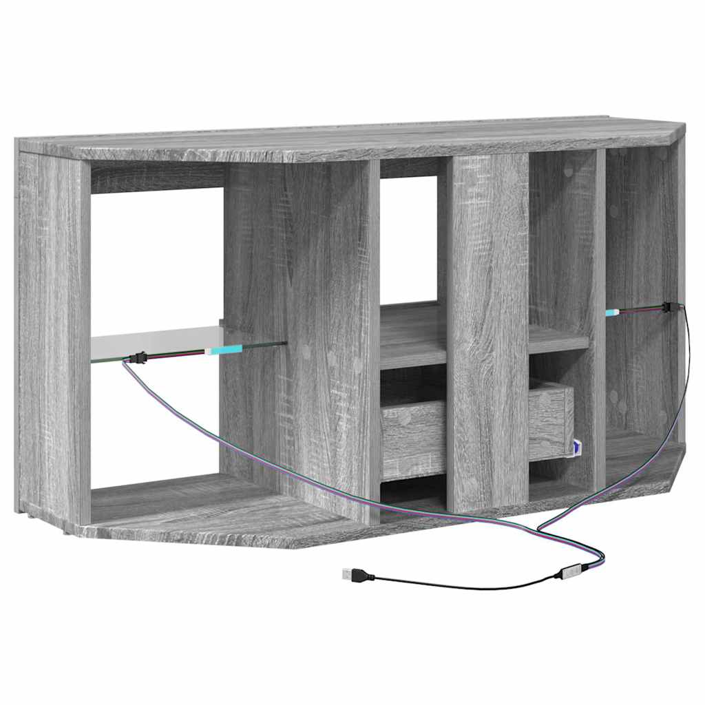 Meuble TV LED d'Angle Gris Sonoma 105 x 40 x 68 cm - XIOS