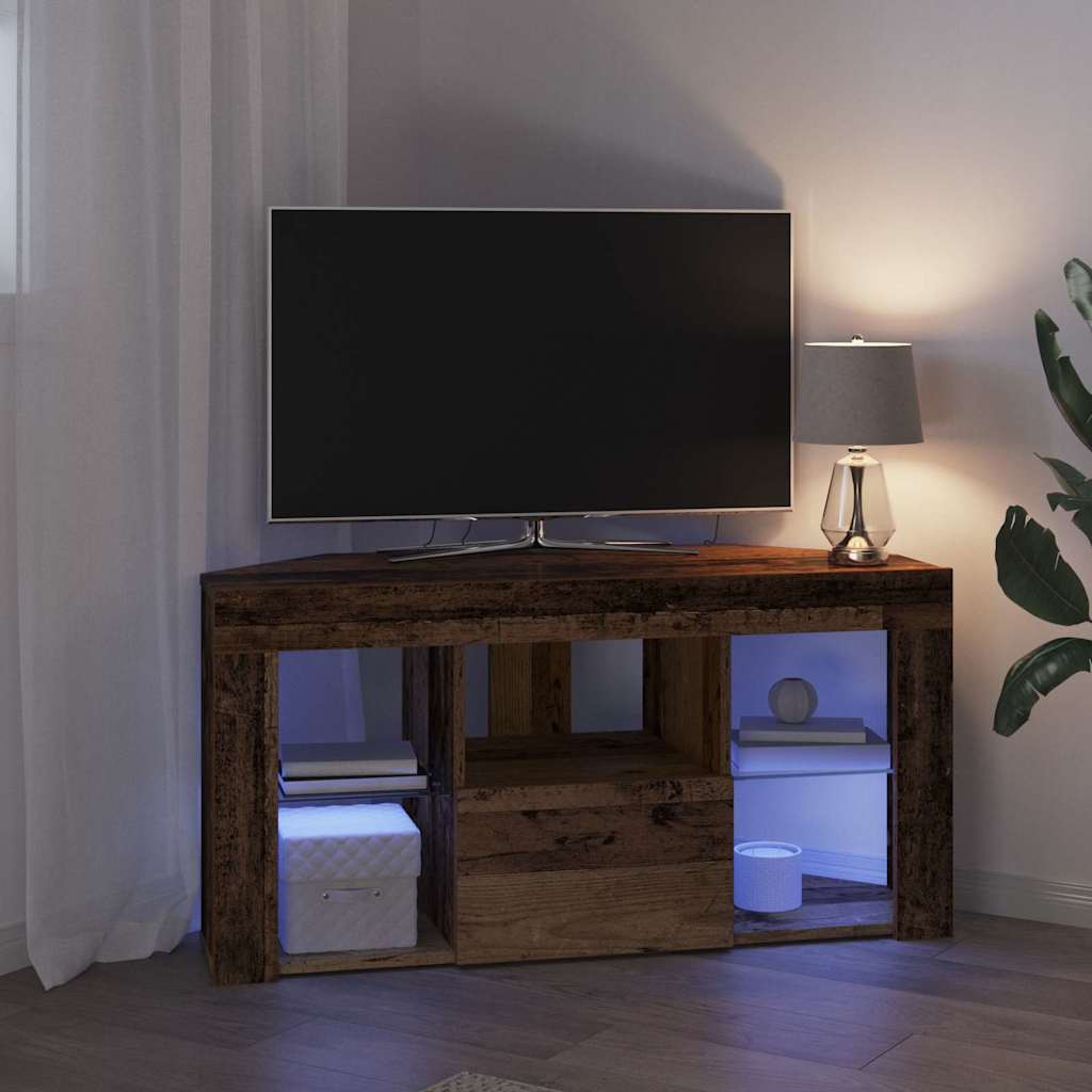 Meuble TV LED d'Angle Bois Ancien 105 x 40 x 68 cm - XIOS