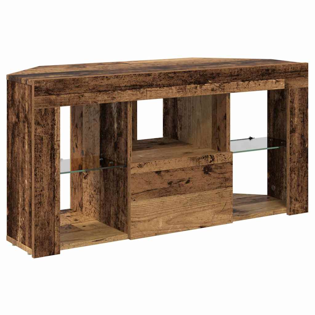 Meuble TV LED d'Angle Bois Ancien 105 x 40 x 68 cm - XIOS