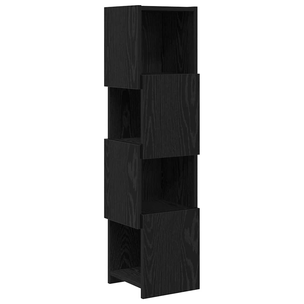 Meuble d'angle 25,5x25x102cm Bois d'ingénierie Chêne noir - XIOS