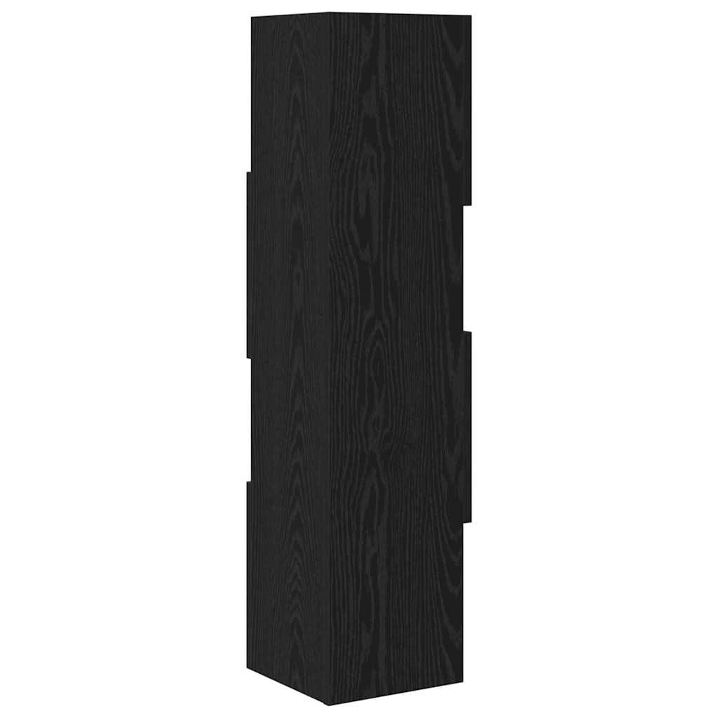 Meuble d'angle 25,5x25x102cm Bois d'ingénierie Chêne noir - XIOS